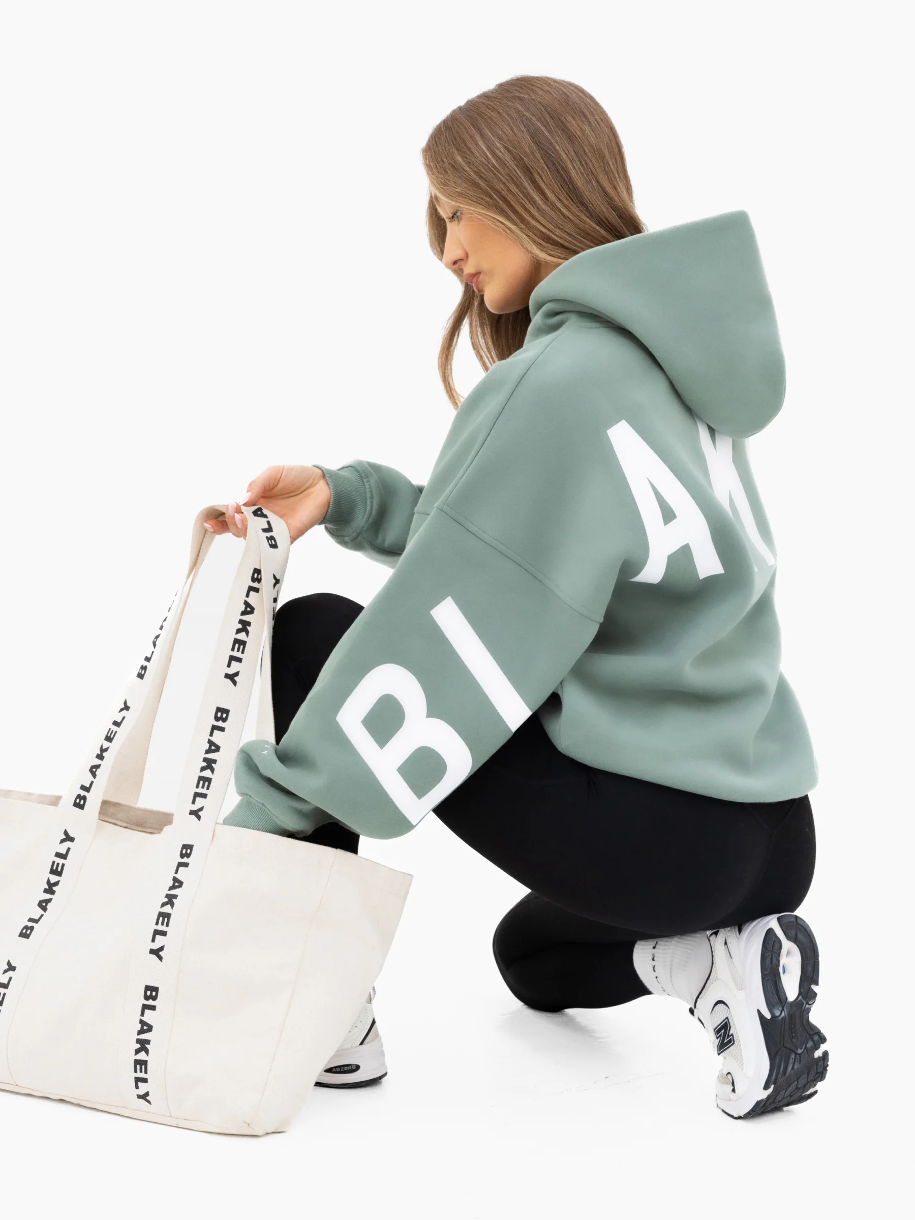 Isabel Oversized Hoodie - Sage Green - Image 5