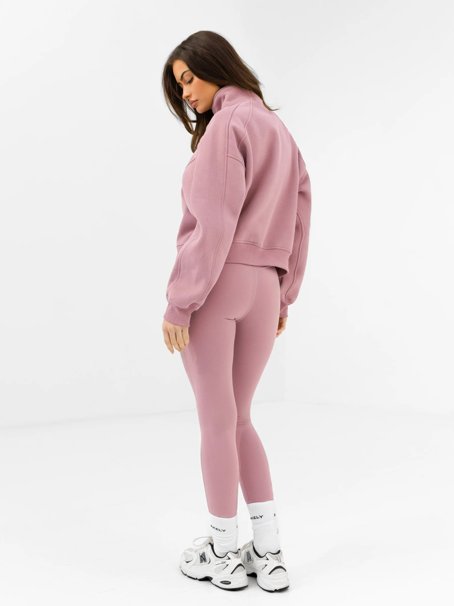 Addie 1/4 Zip Jumper - Dusty Pink - Image 4