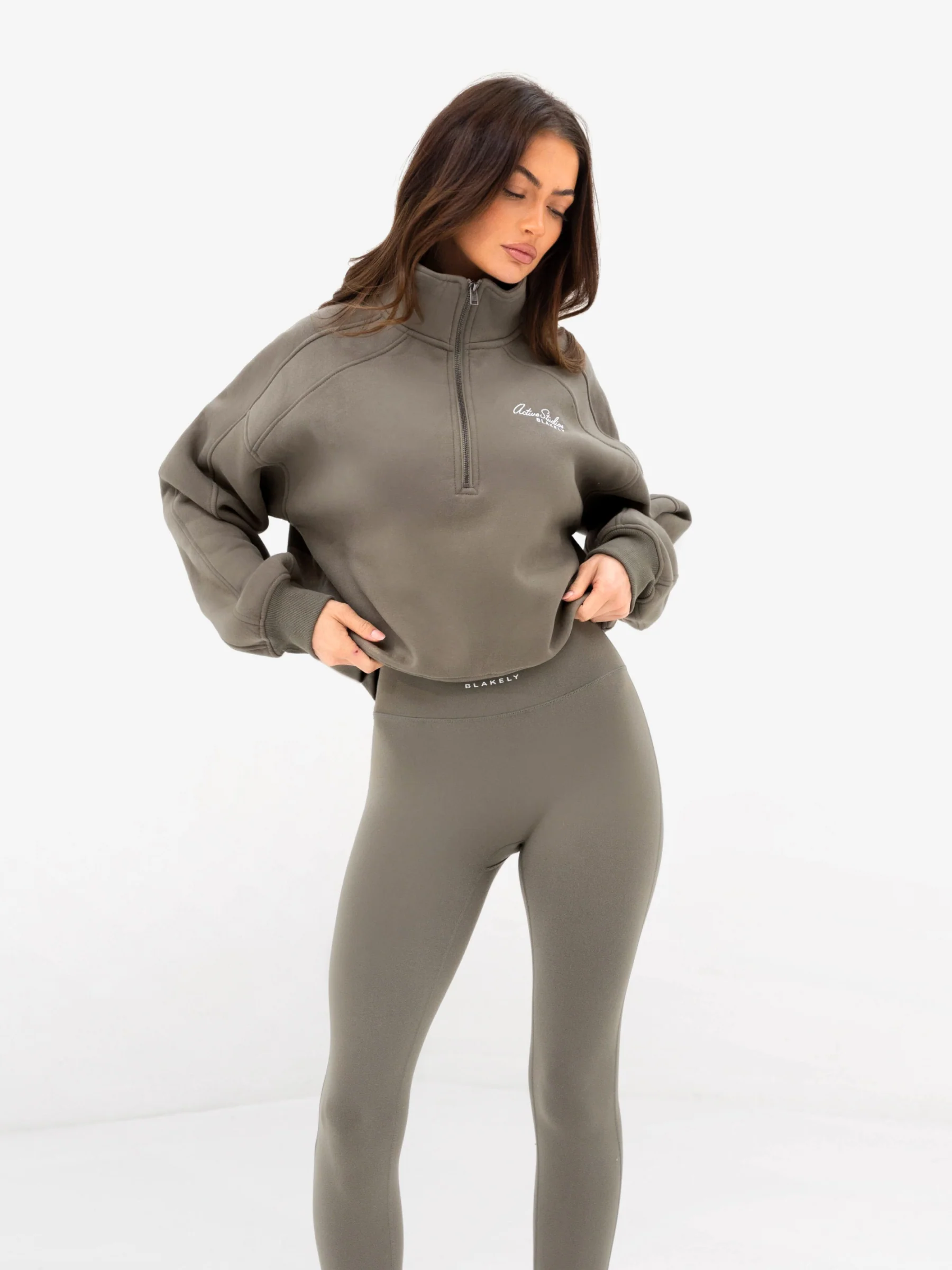 Addie 1/4 Zip Jumper - Safari Green - Image 6