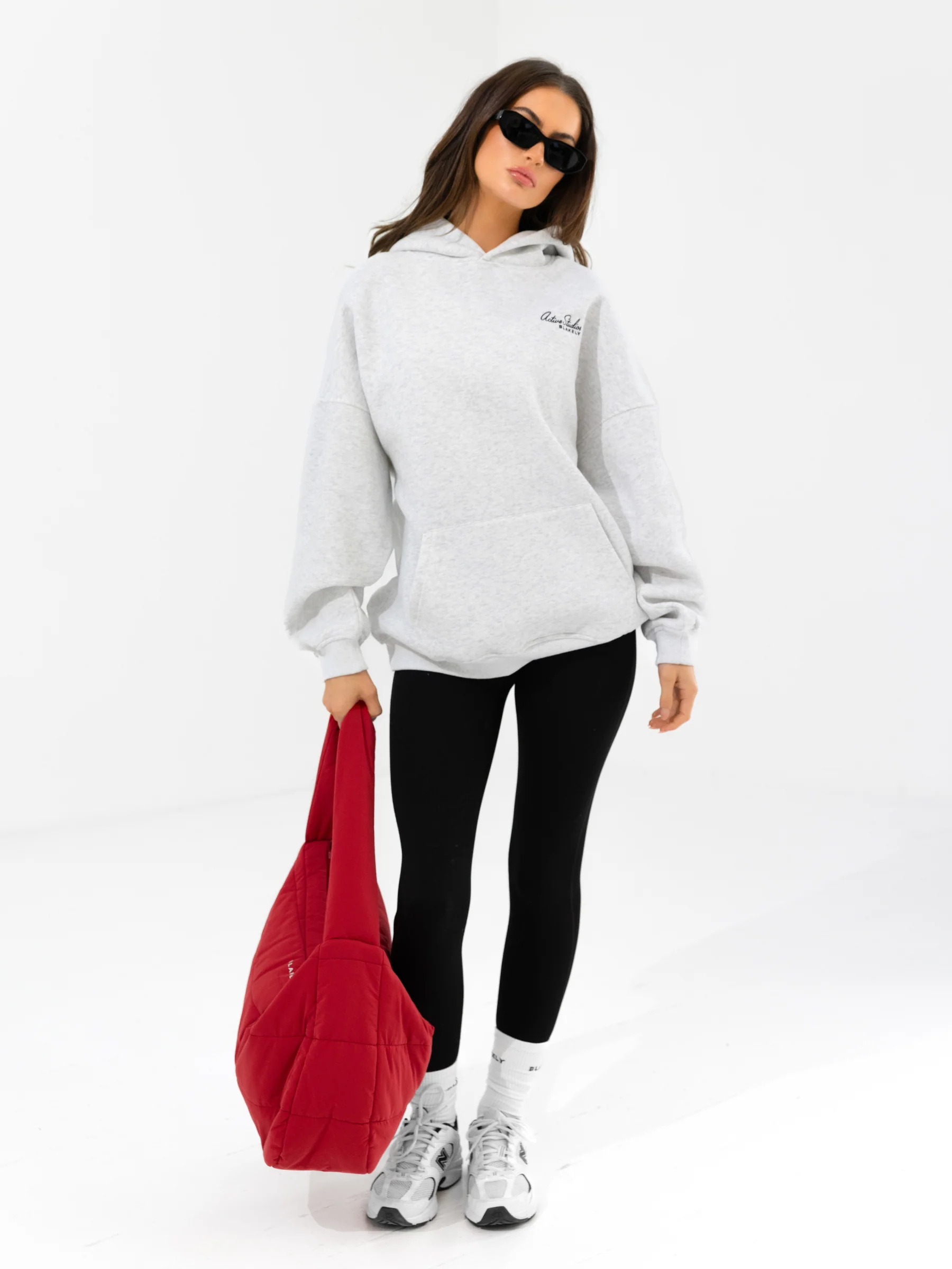 Addie Oversized Hoodie - Marl White - Image 3