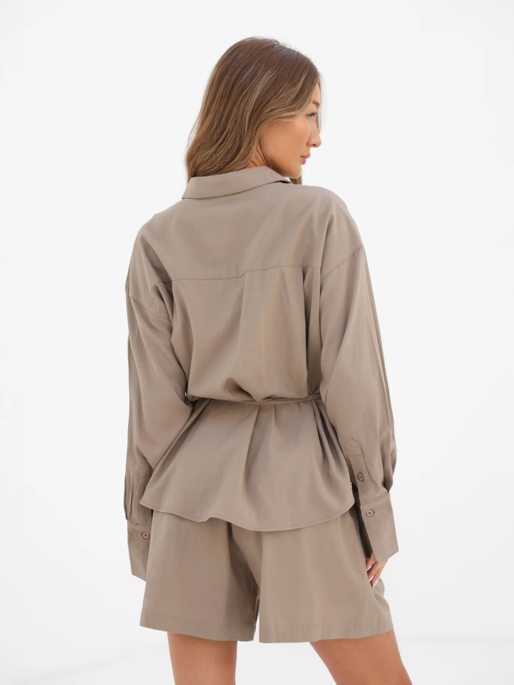 Alessia Linen Shirt - Tan - Image 5