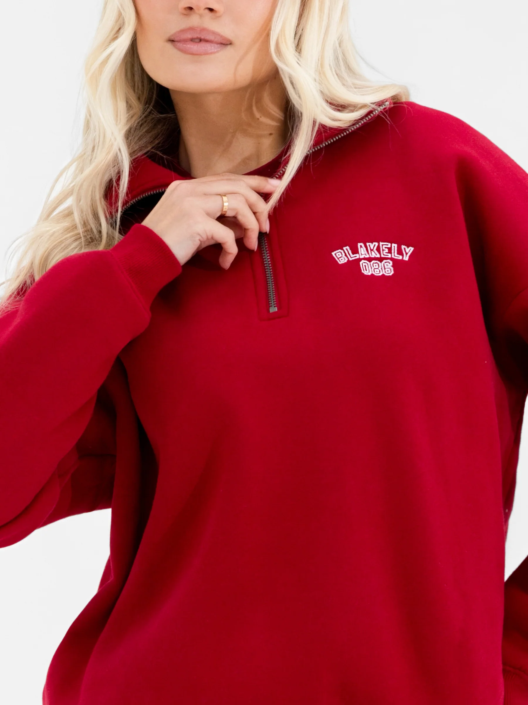 Alexis 1/4 Zip Jumper - Cherry Red - Image 5