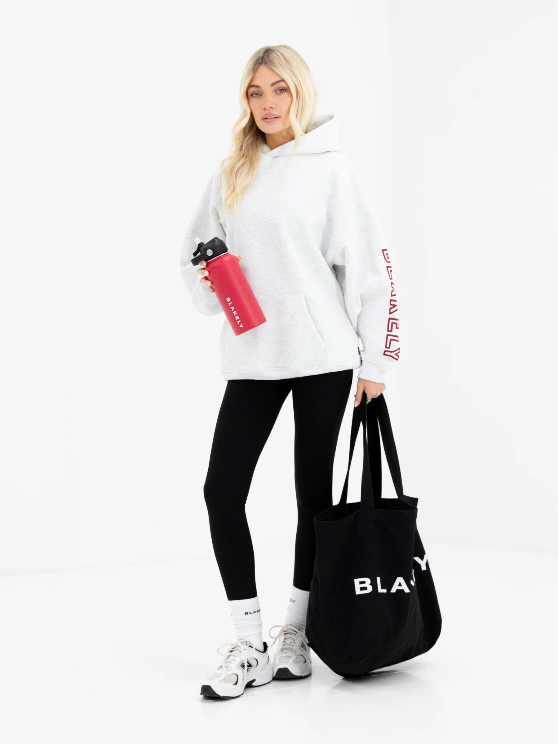Alexis Oversized Hoodie - Marl White - Image 6