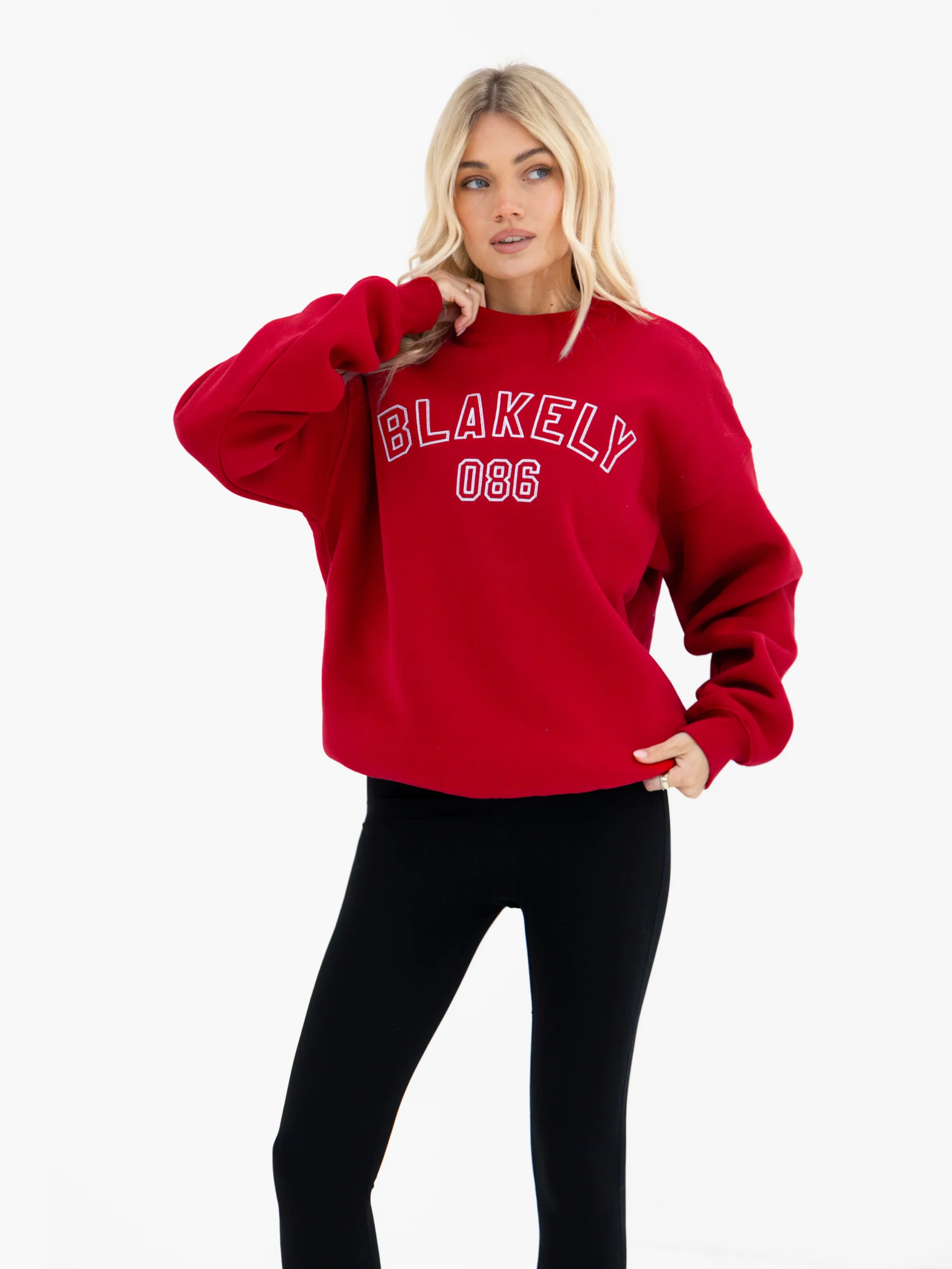 Alexis Oversized Jumper - Cherry Red - Image 5