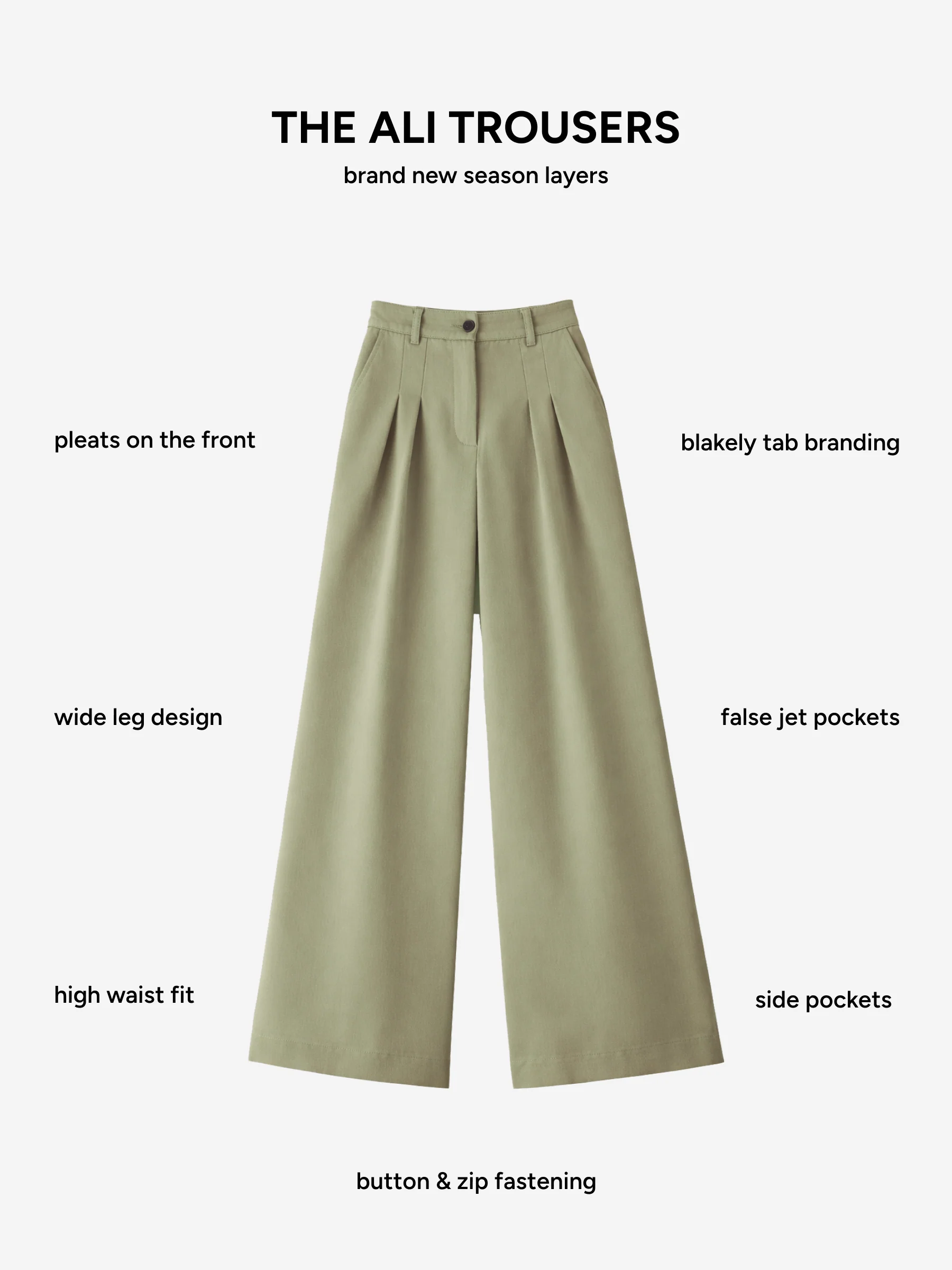 Ali Pleated Trousers - Warm Olive - Image 5