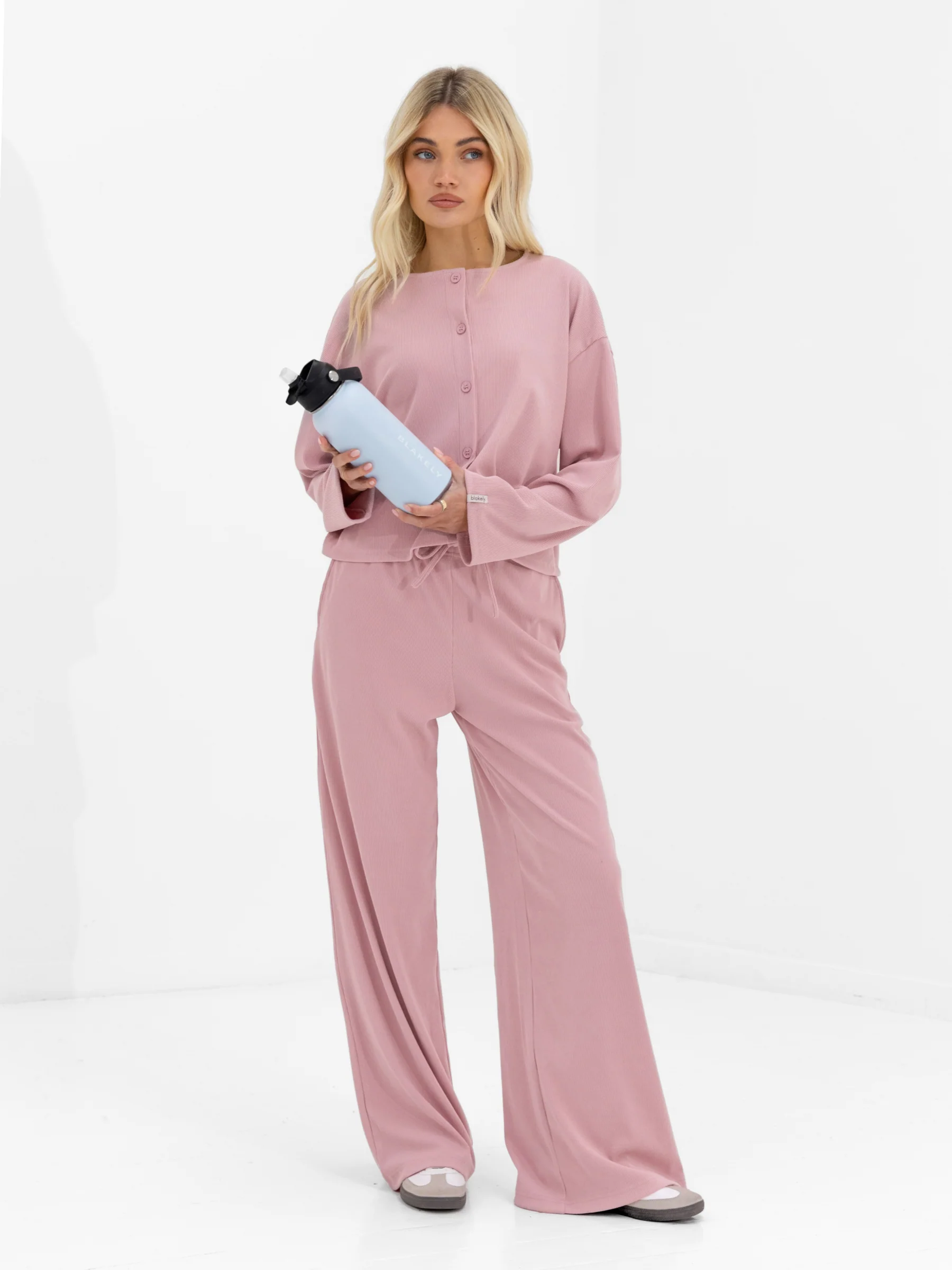 Alma Button Up Cardigan - Dusky Pink - Image 3
