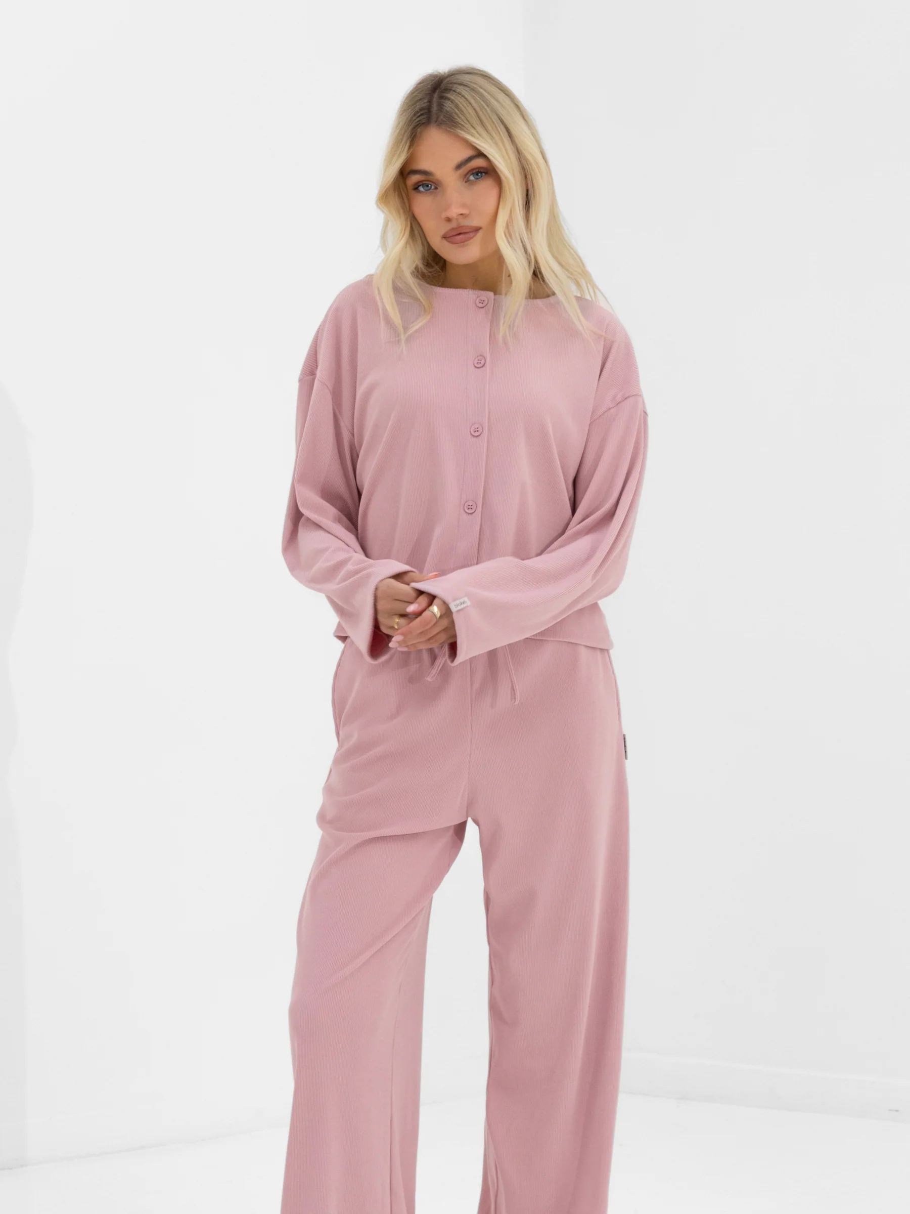 Alma Button Up Cardigan - Dusky Pink - Image 6