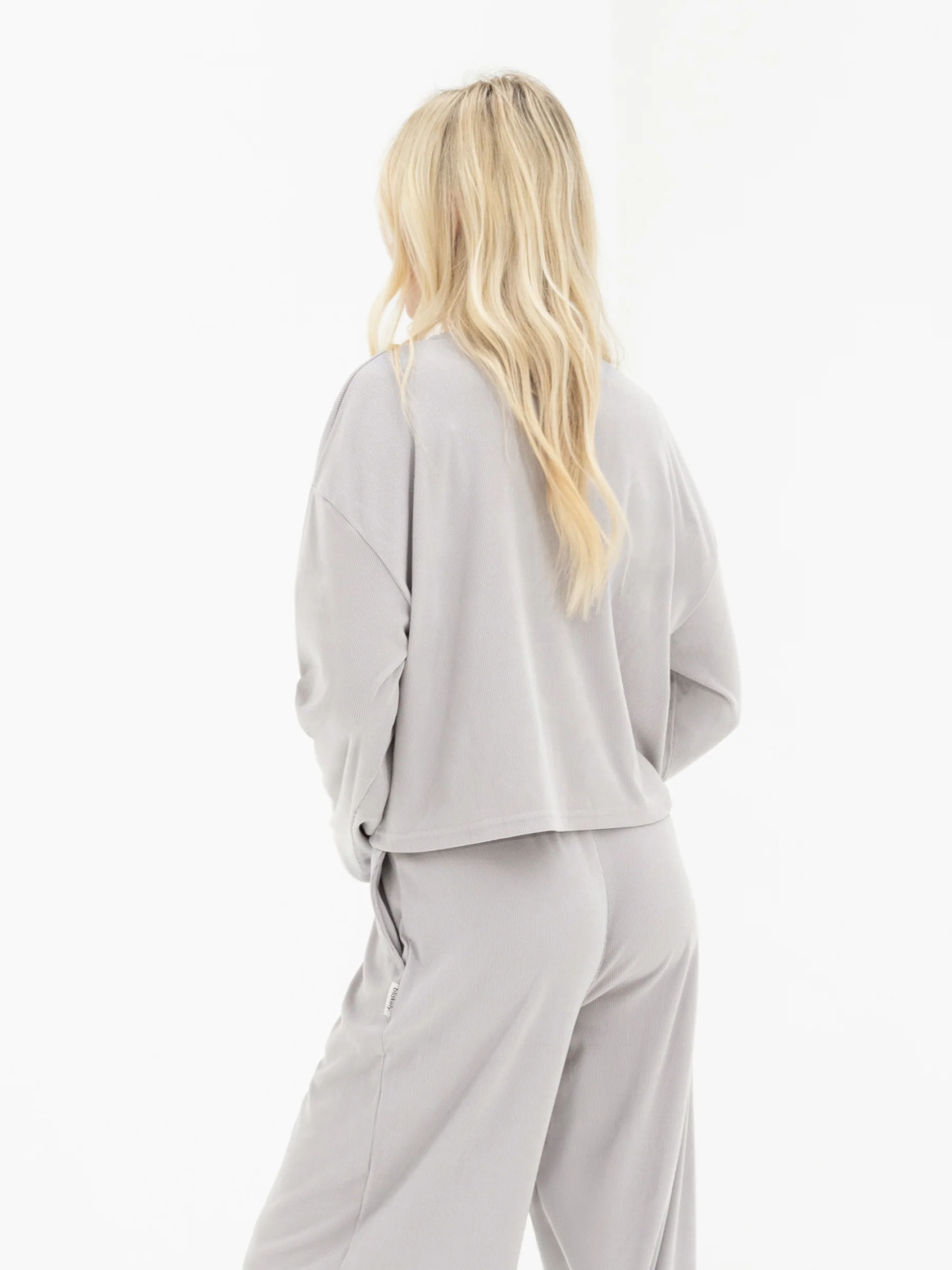 Alma Button Up Cardigan - Light Grey - Image 2