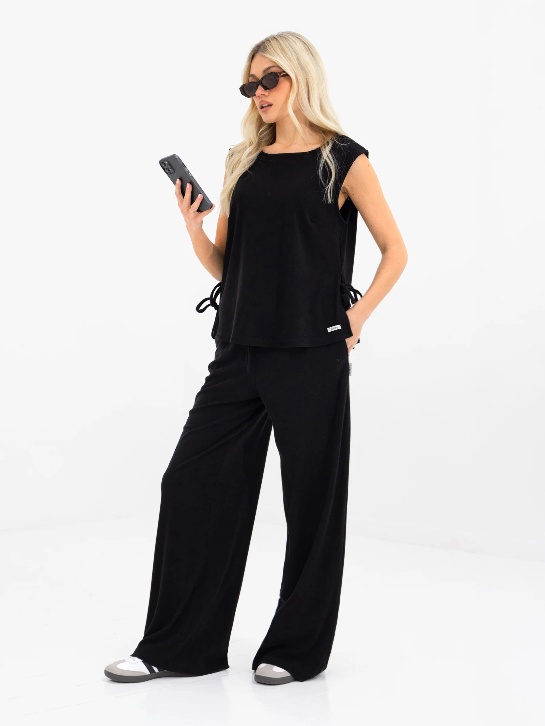 Alma Tie Up Vest - Black - Image 3