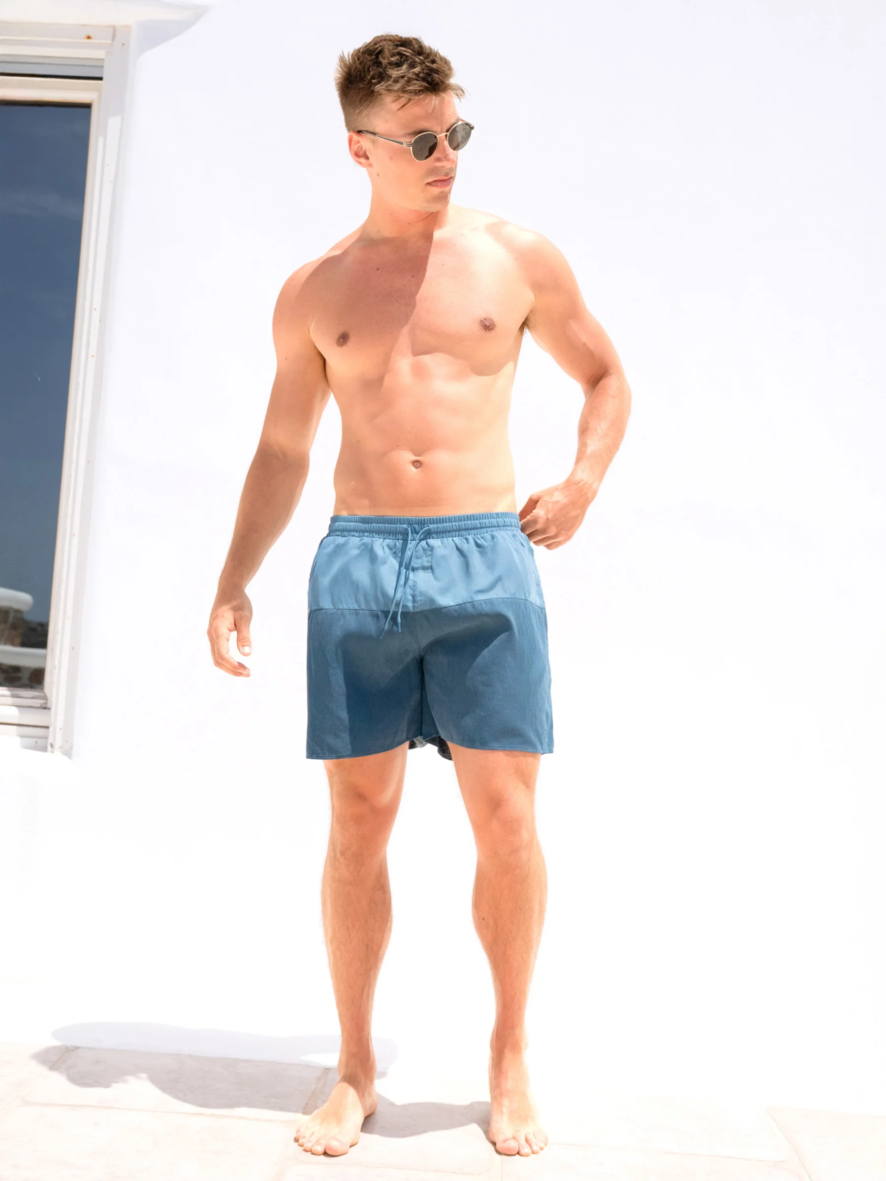 Anchor Swim Shorts - Teal Green - Image 6
