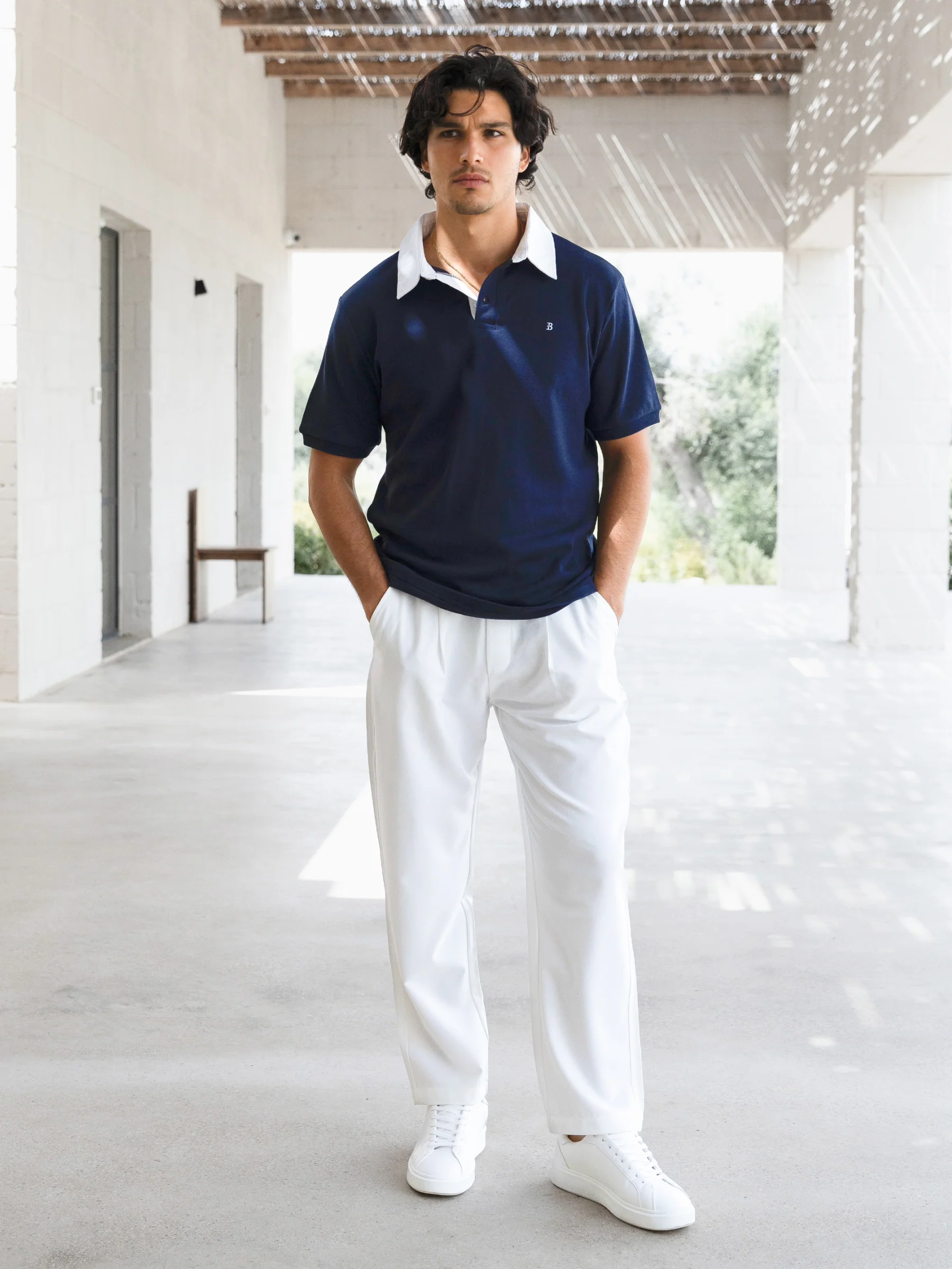 Ander Relaxed Polo Shirt - Navy - Image 2