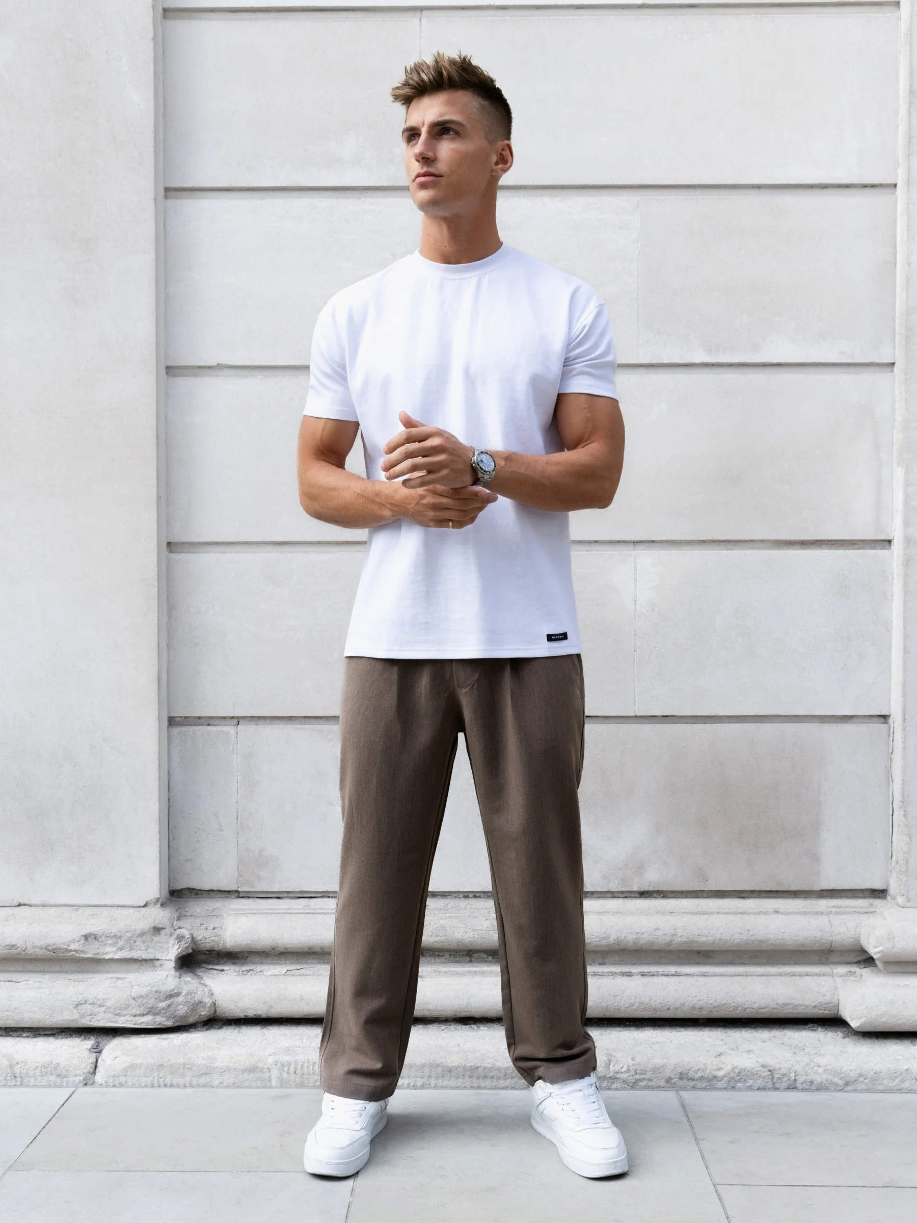 Anston Stretch Chinos - Brown - Image 3