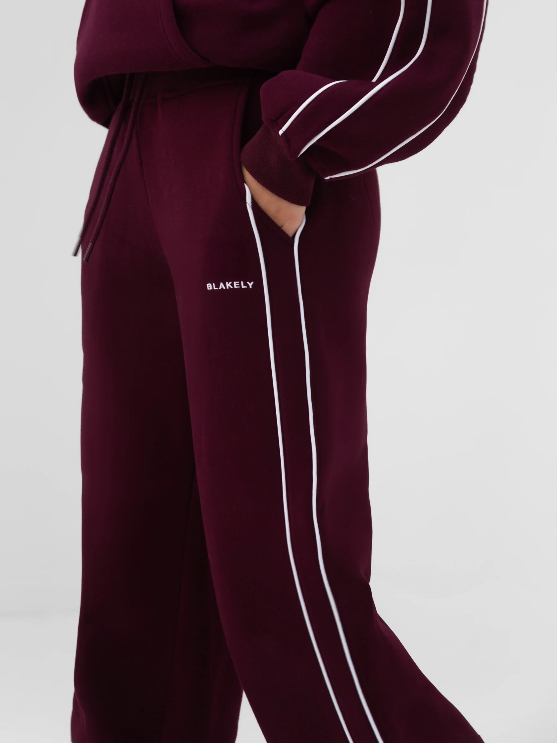 Apex Wide Leg Sweatpants - Dark Cherry - Image 5