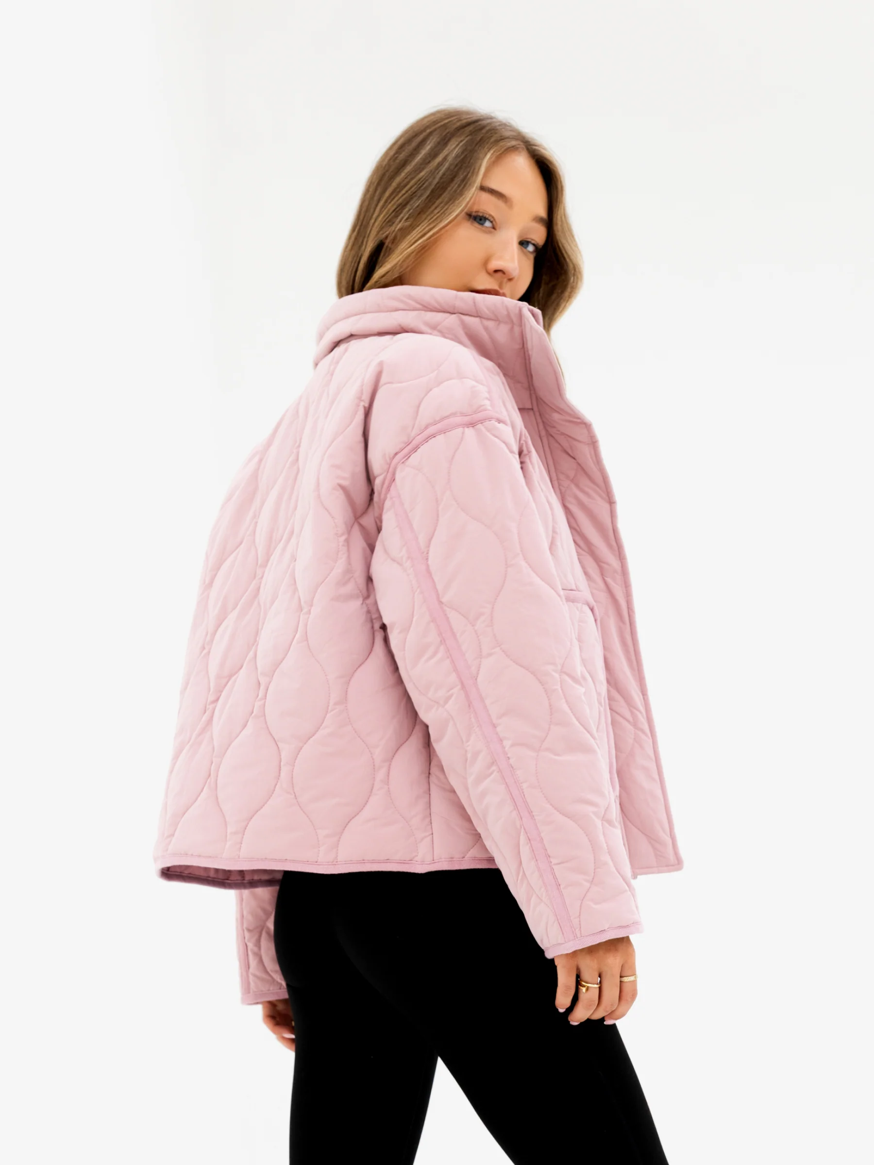 Ariana Quilted Jacket - Soft Pink - Image 5