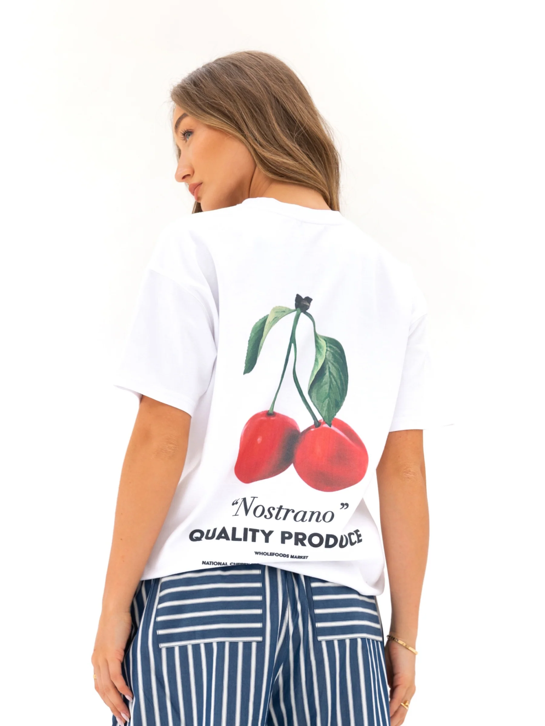 Callie Cherry Oversized T-Shirt - White - Image 4