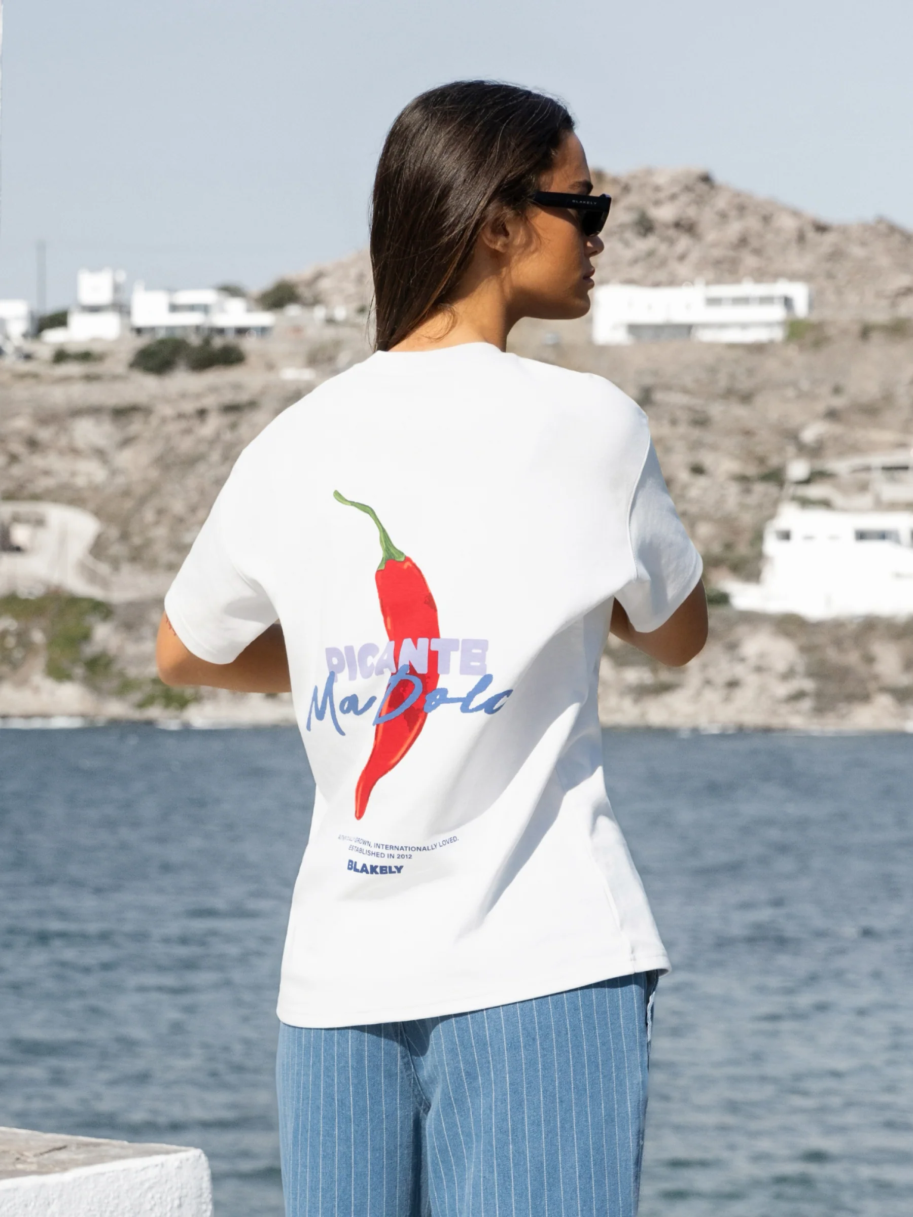 Cassie Chilli Oversized T-Shirt - White - Image 3