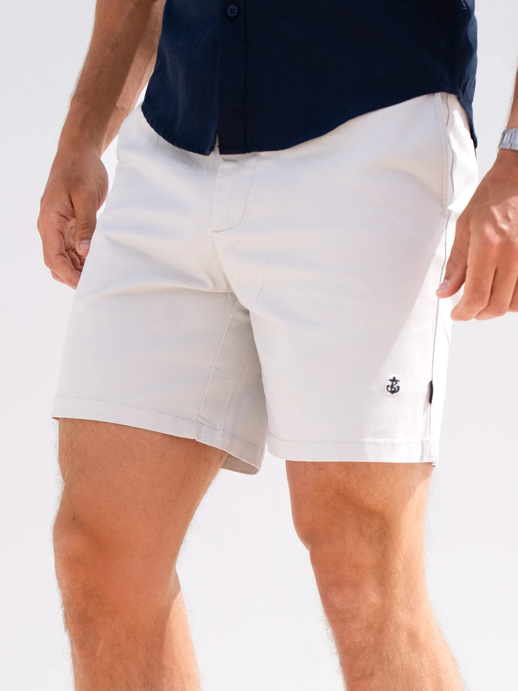 Stretch Chino Shorts - Light Grey - Image 4