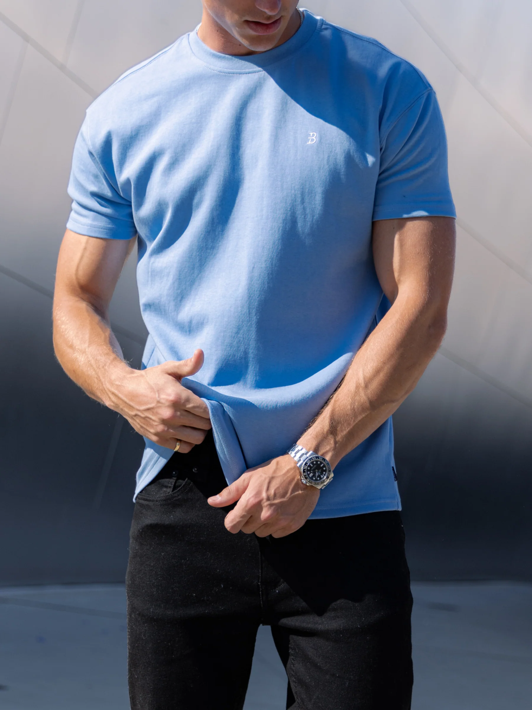 Conrad Relaxed Anchor T-Shirt - Light Blue - Image 4
