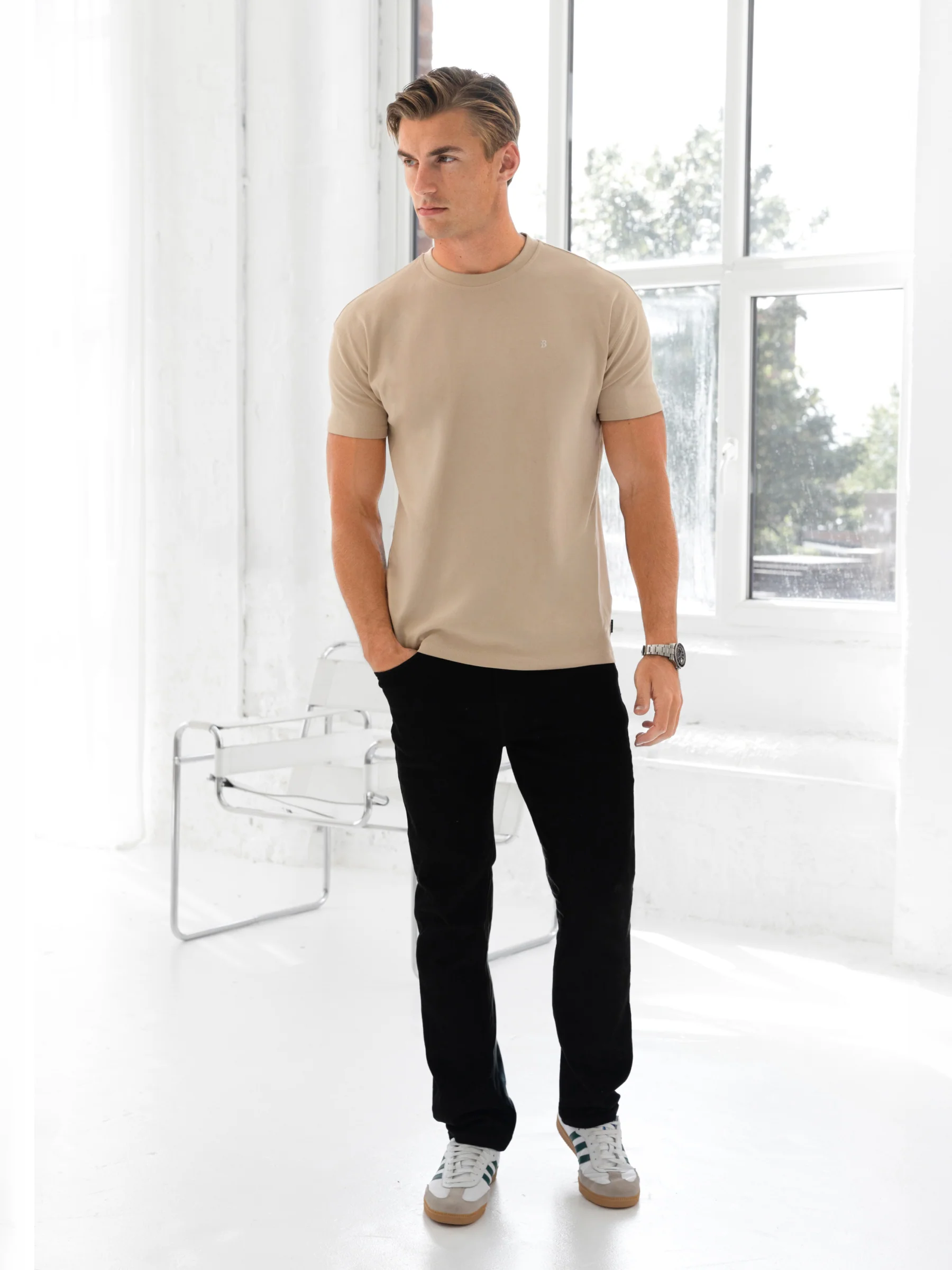 Conrad Relaxed Anchor T-Shirt - Soft Tan - Image 3