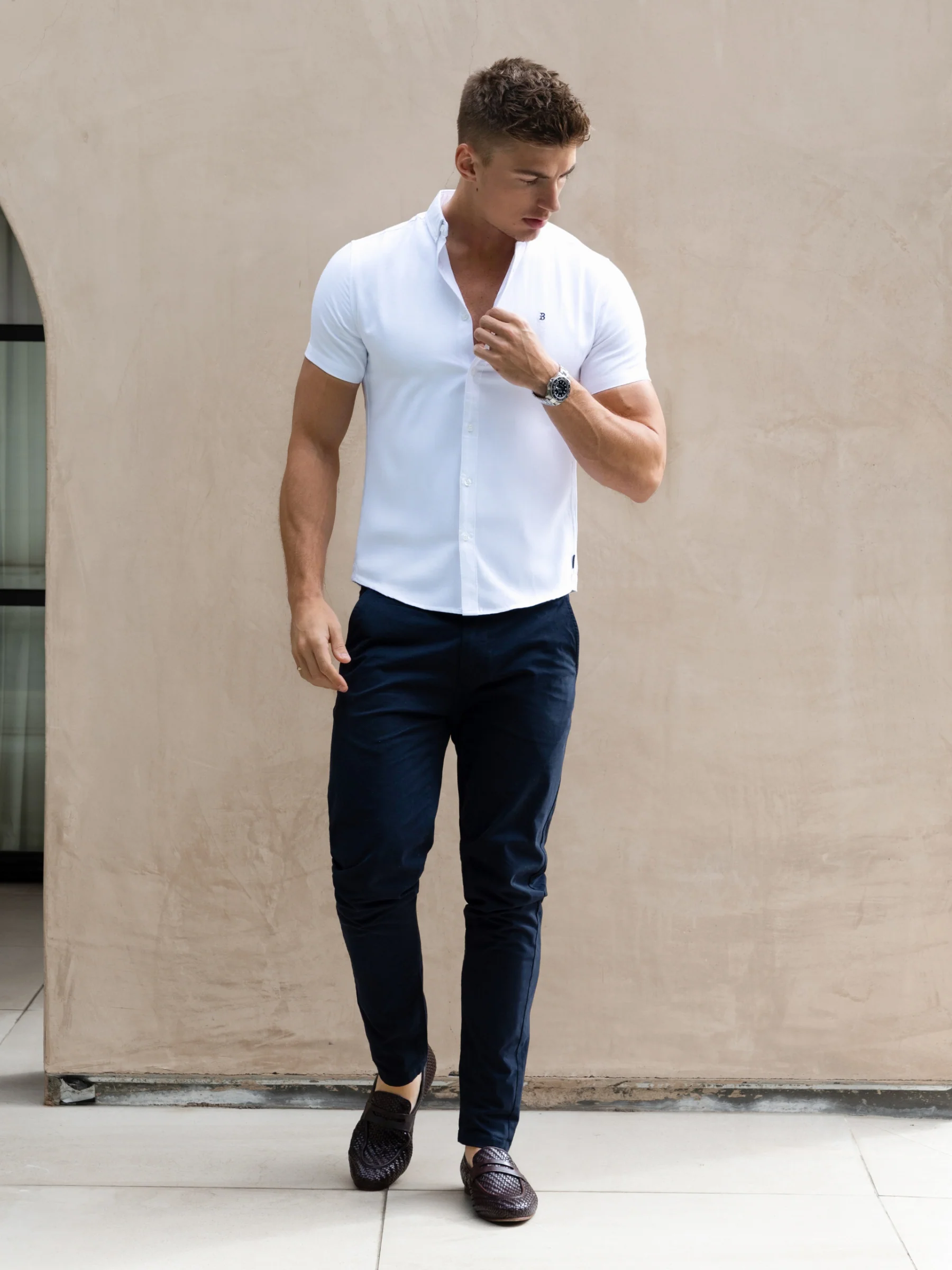 Conrad Short Sleeve Shirt - White - Image 3