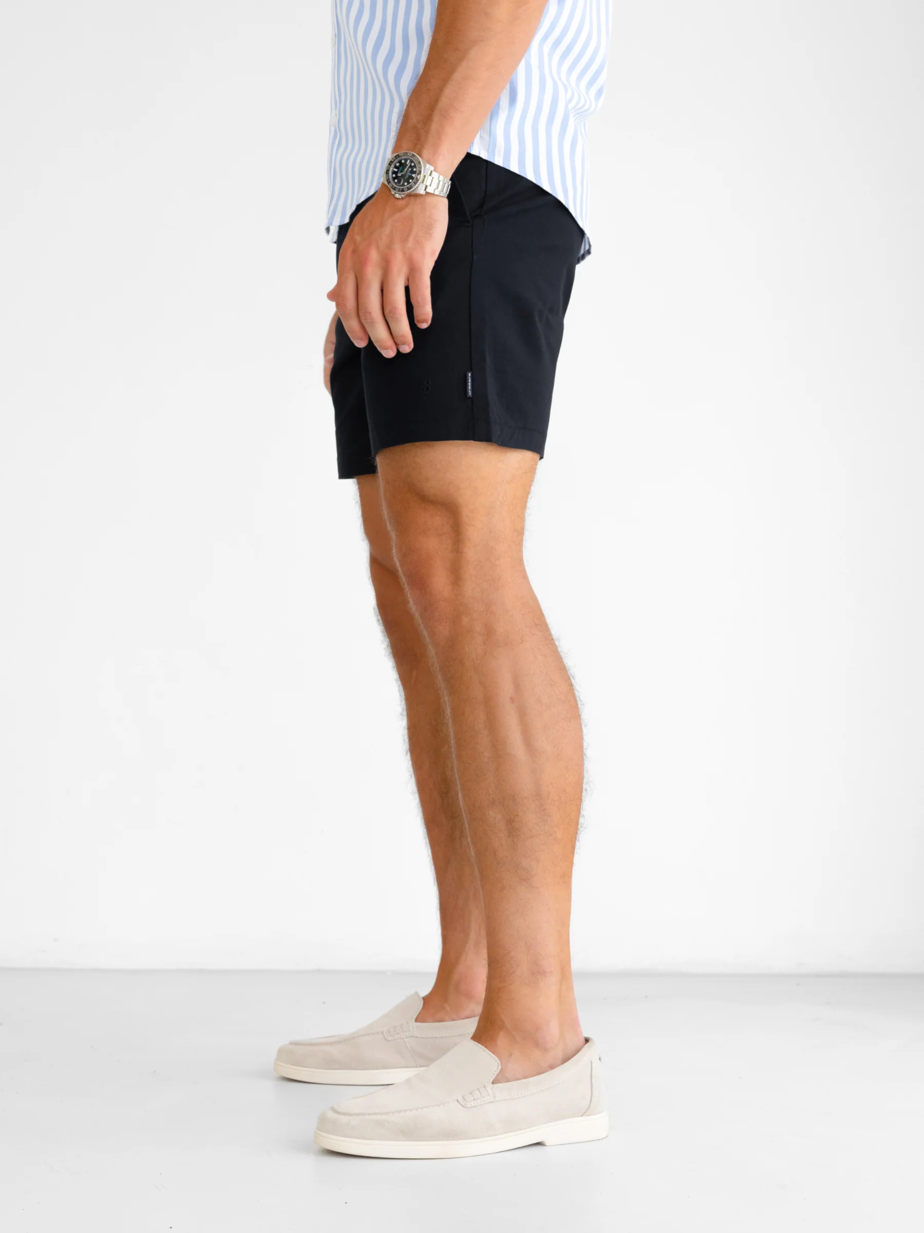 Conrad Stretch Chino Shorts - Black - Image 6