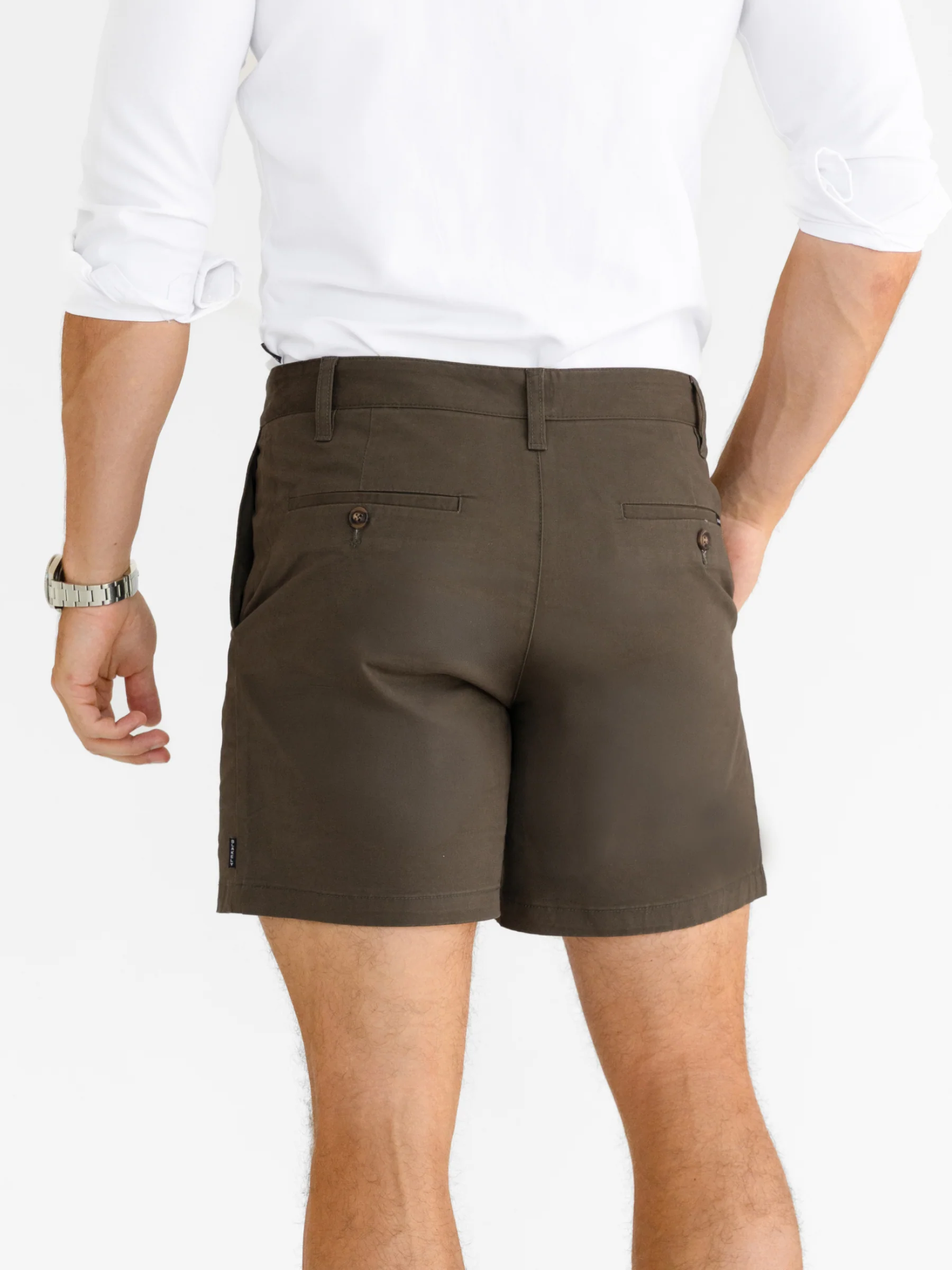 Conrad Stretch Chino Shorts - Khaki - Image 4