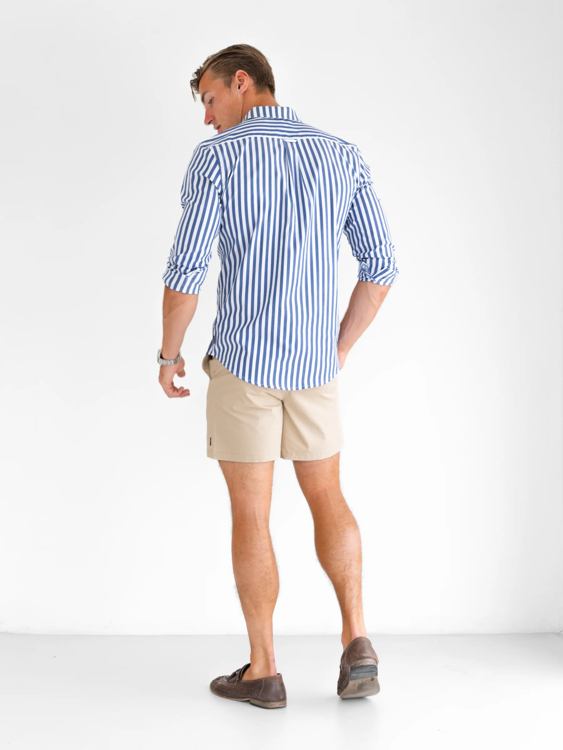 Conrad Stretch Chino Shorts - Tan - Image 4