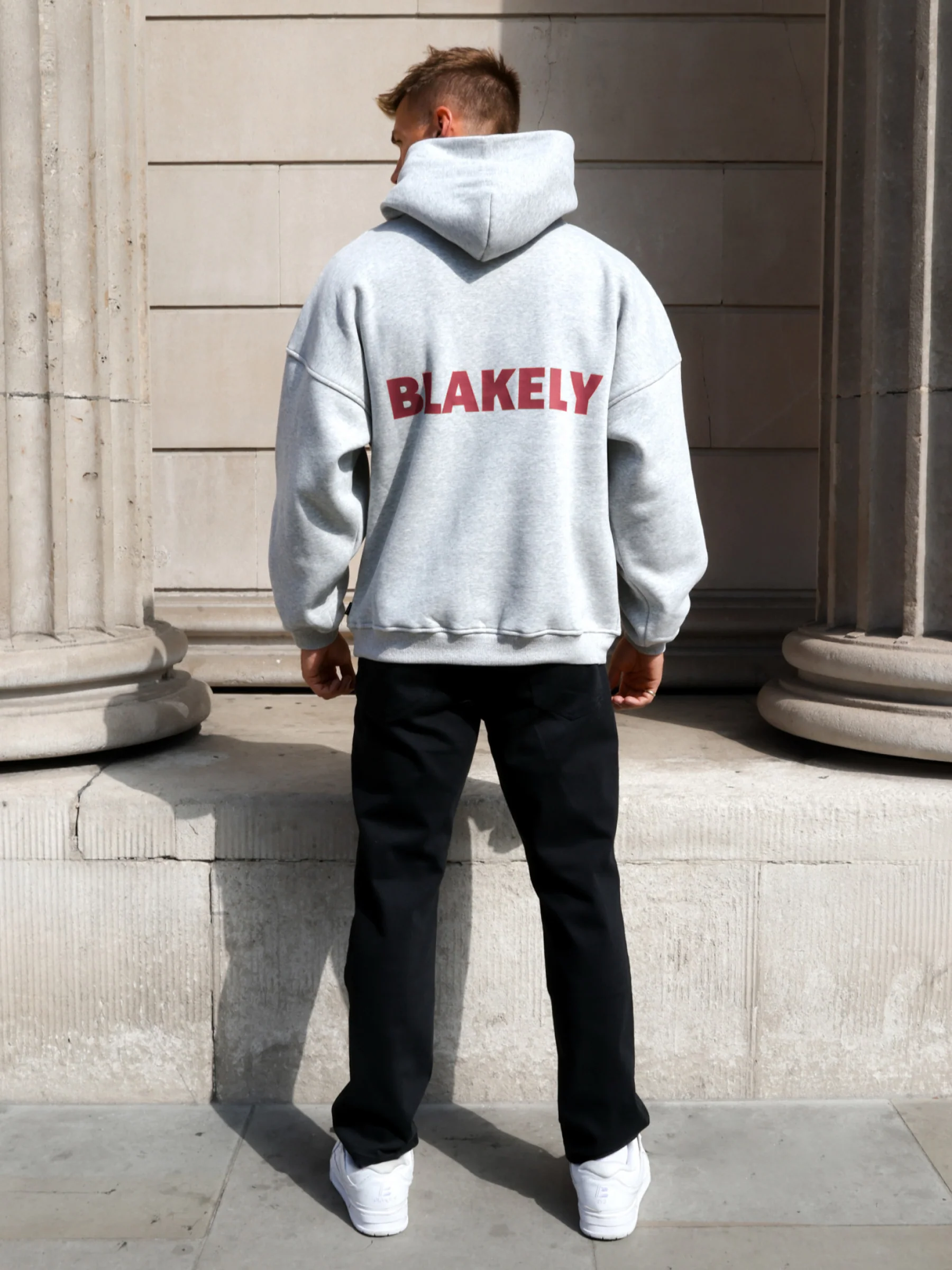 Declan Relaxed Hoodie - Marl Grey - Image 3