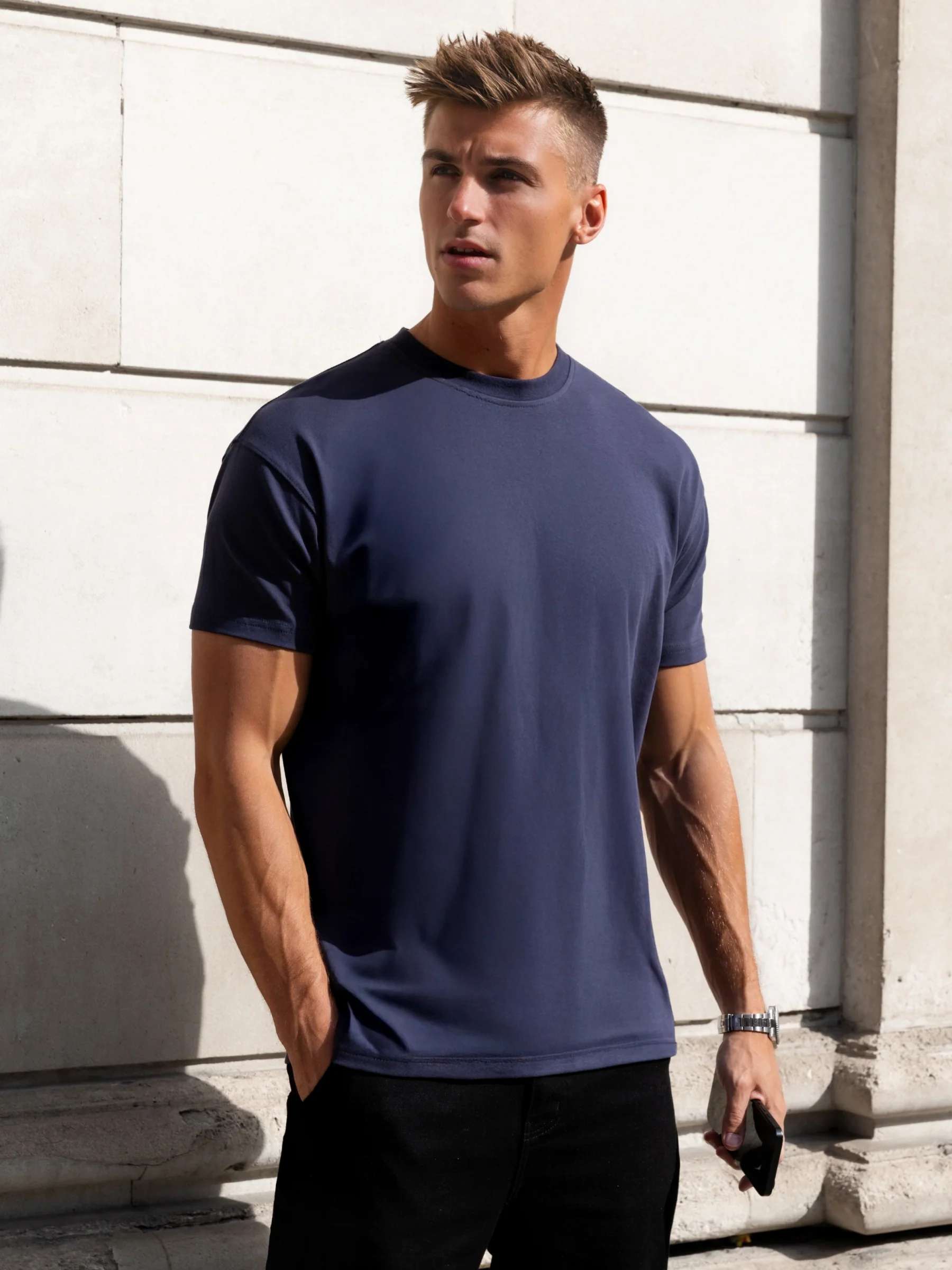 Declan Relaxed T-Shirt - True Navy - Image 2