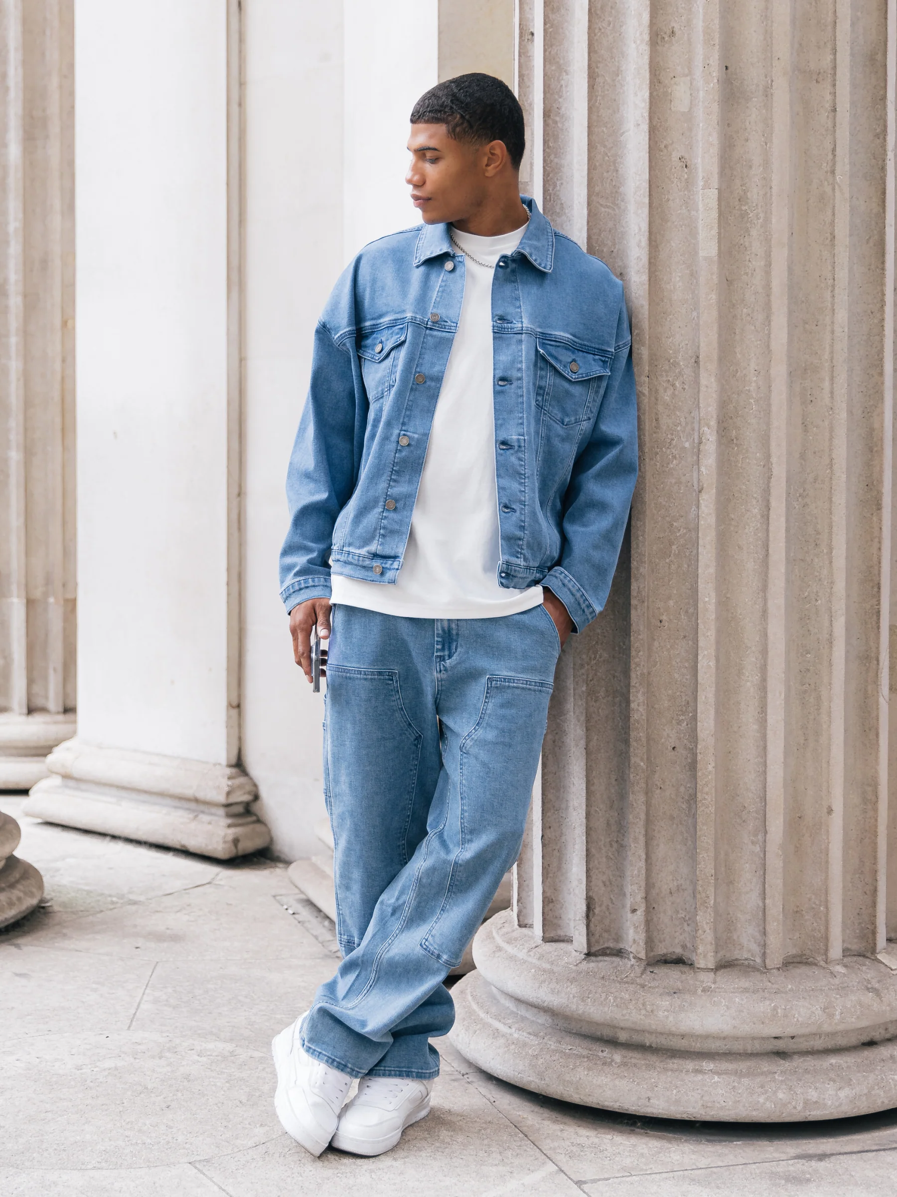 Blakely Denim Trucker Jacket - Blue - Image 3