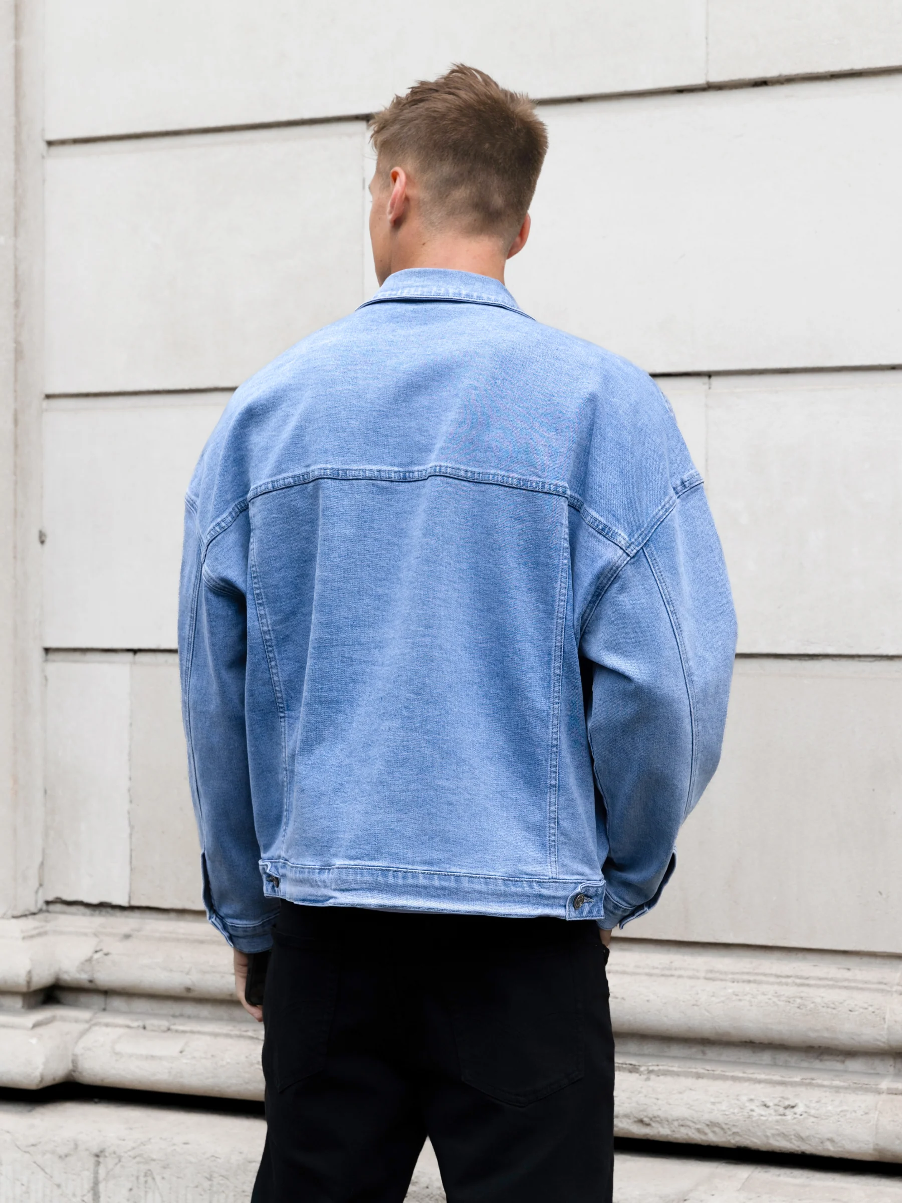 Blakely Denim Trucker Jacket - Washed Blue - Image 2