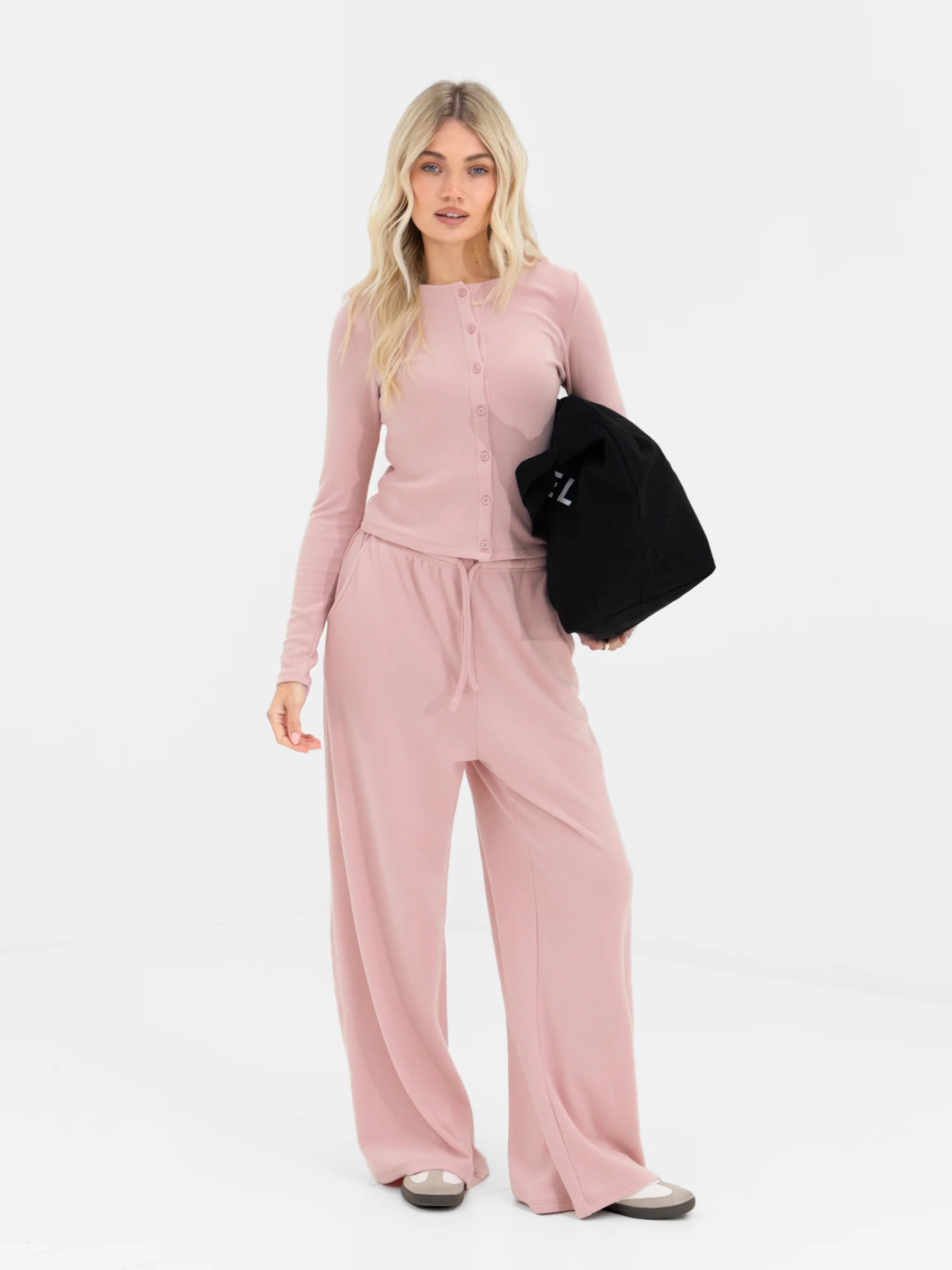 Ebony Button Up Cardigan - Soft Rose - Image 5