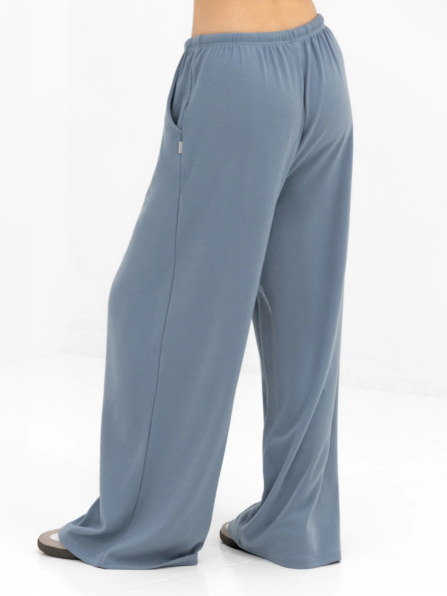 Ebony Wide Leg Trousers - Dusty Blue - Image 2