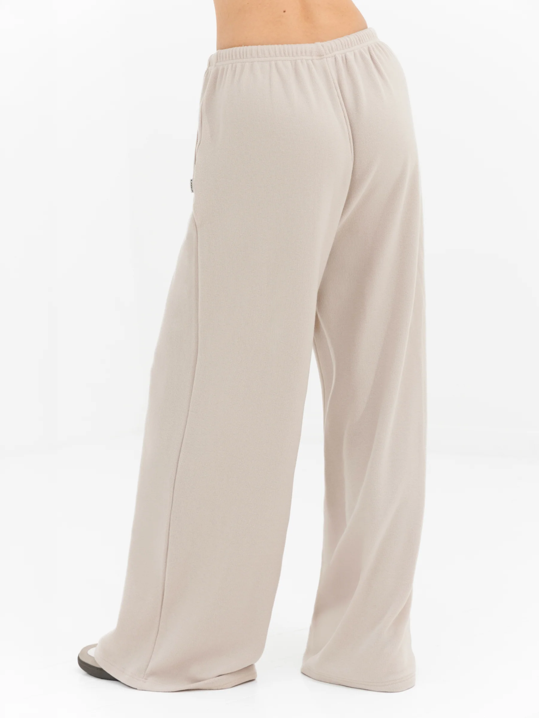 Ebony Wide Leg Trousers - Light Stone - Image 2