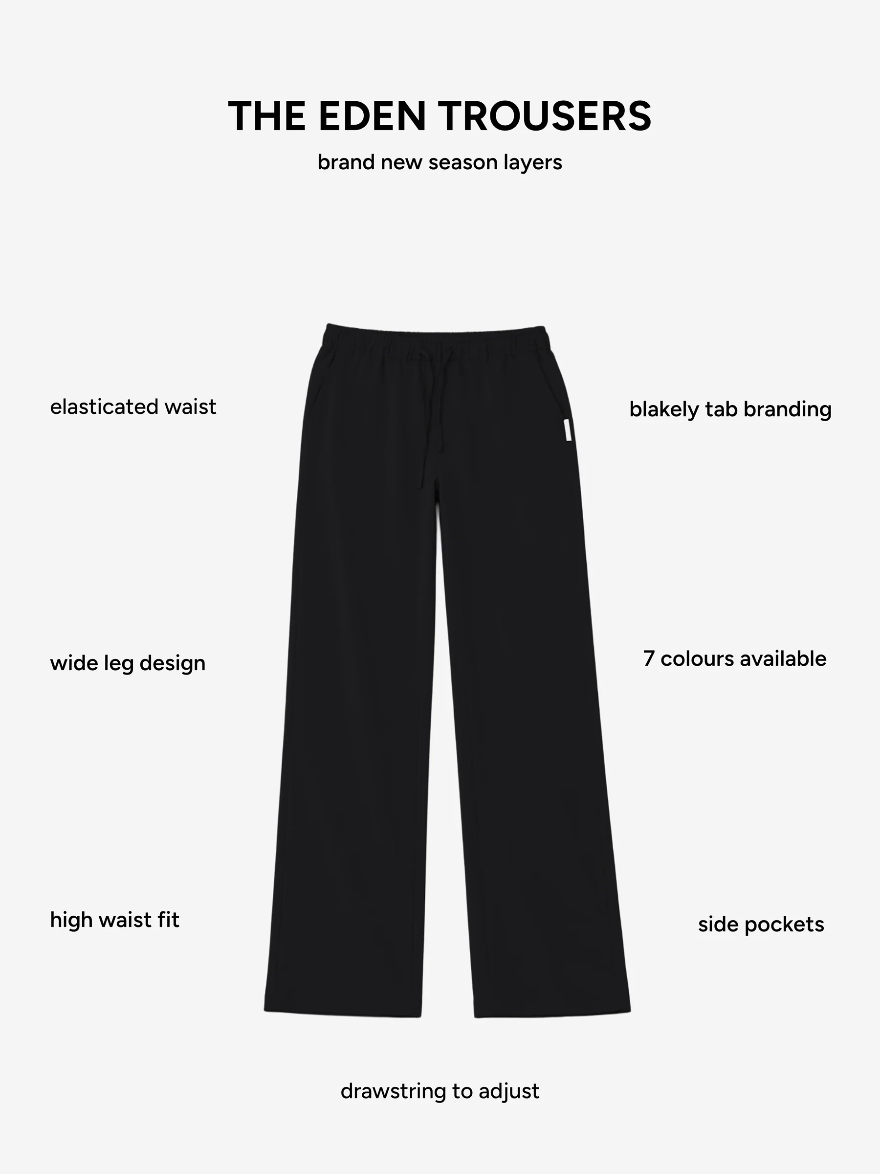 Eden Elasticated Trousers - Black - Image 5