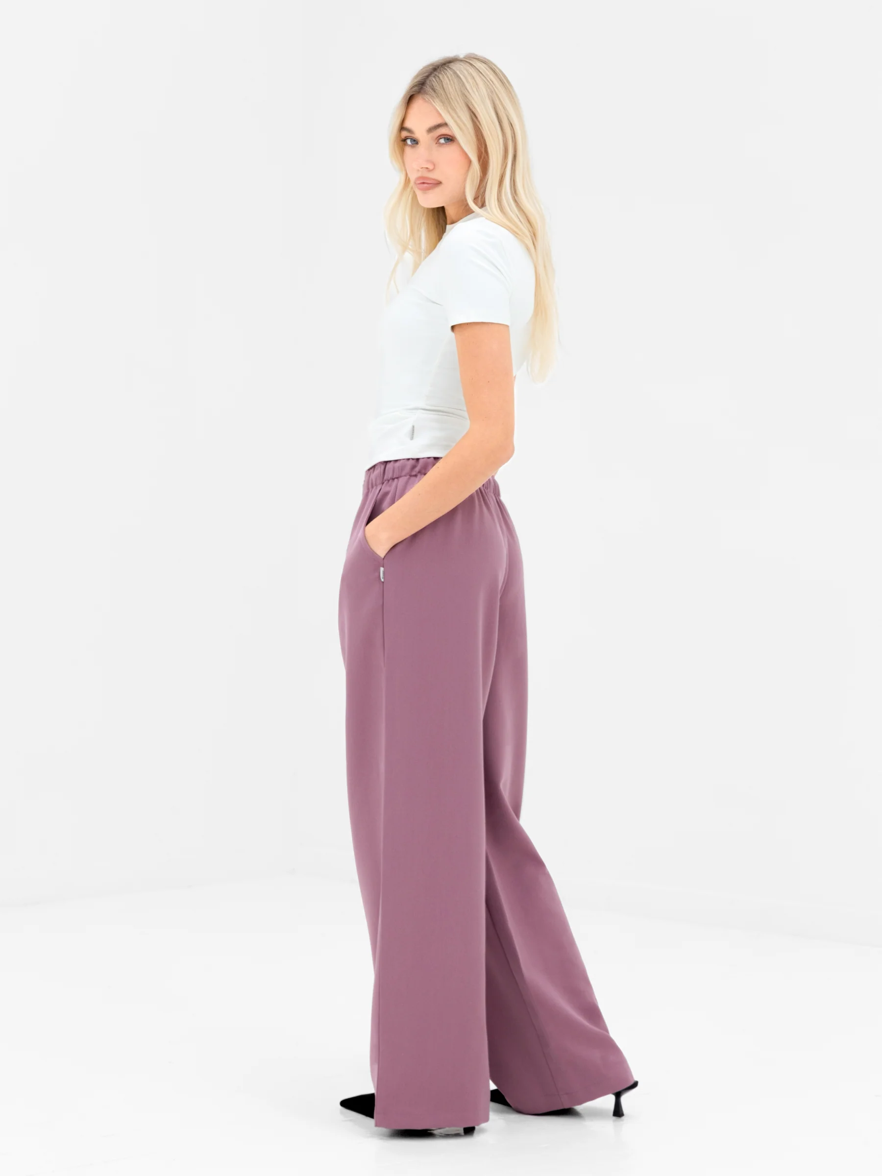 Eden Elasticated Trousers - Dusty Rose - Image 4
