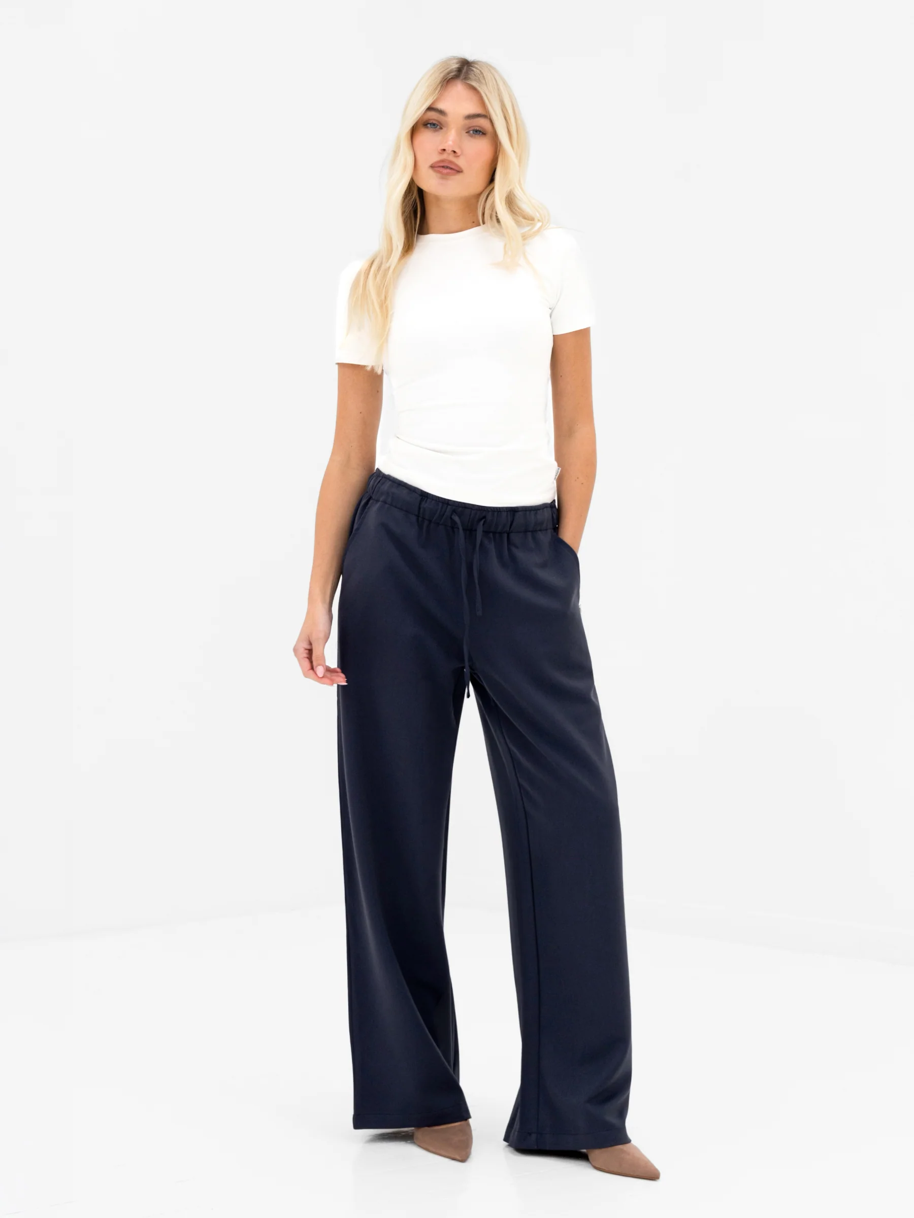Eden Elasticated Trousers - Soft Navy - Image 3