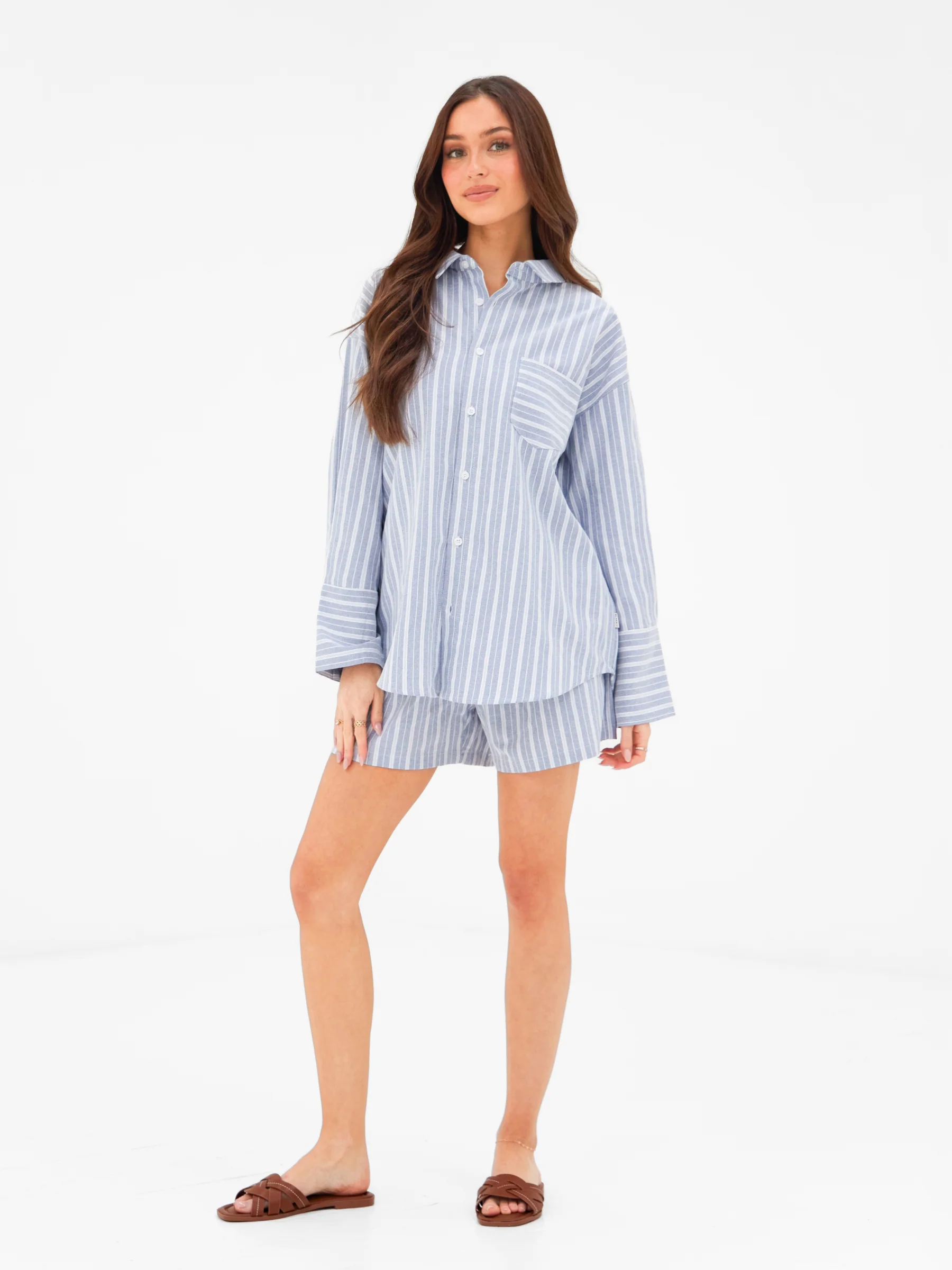 Elena Stripe Shirt - Blue - Image 7