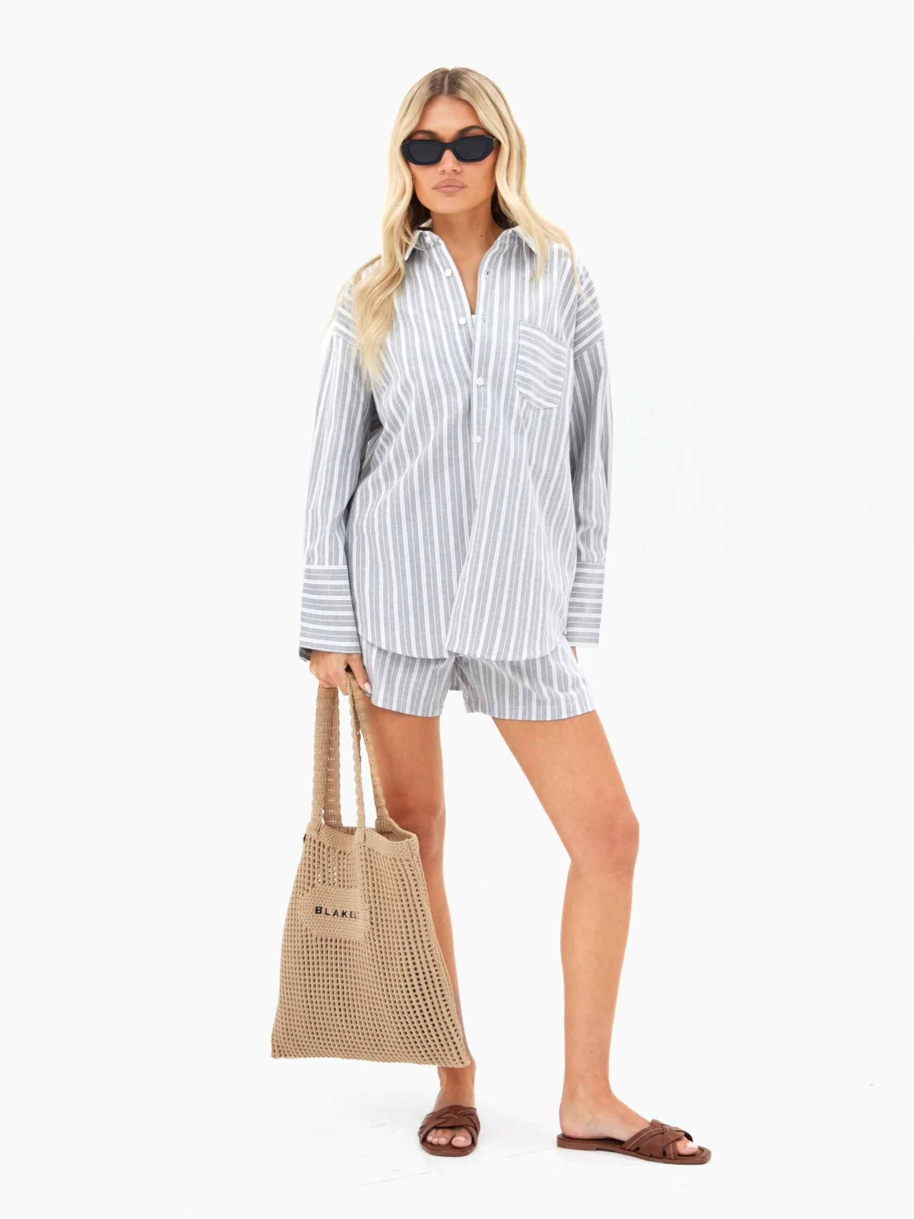 Elena Stripe Shirt - Grey - Image 3