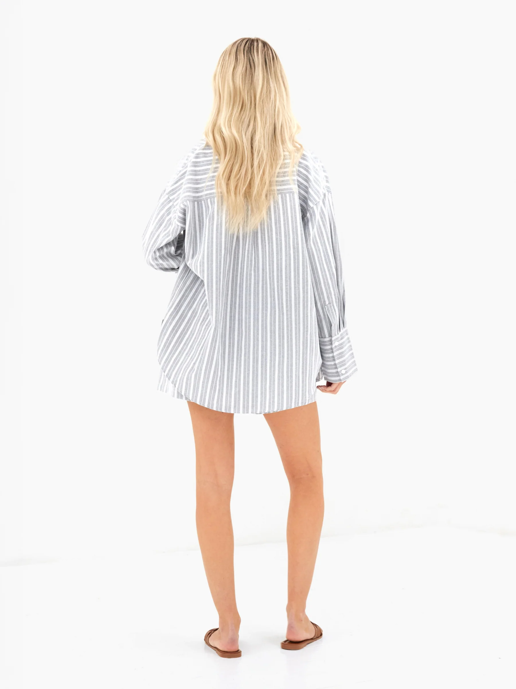 Elena Stripe Shirt - Grey - Image 4