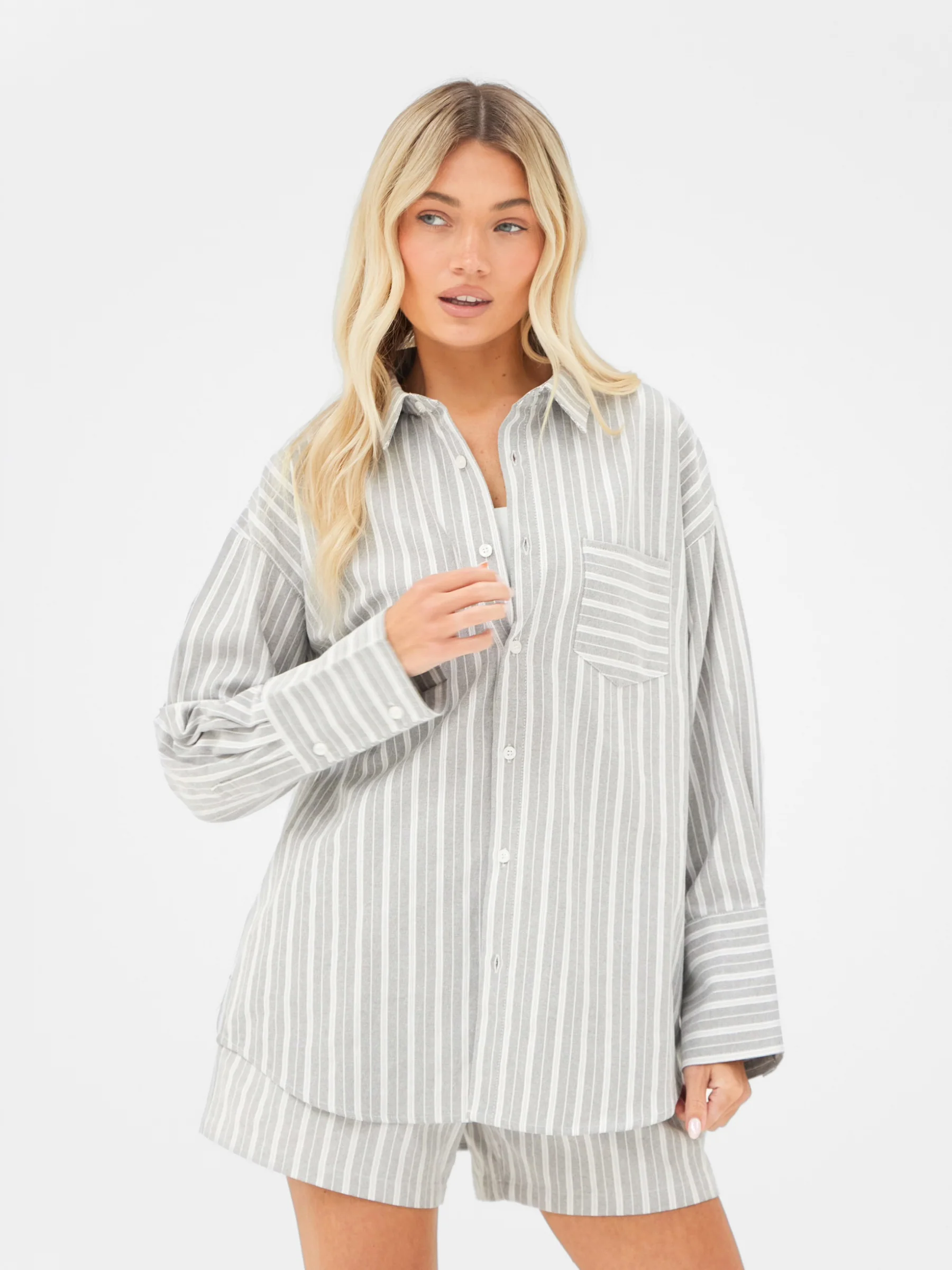 Elena Stripe Shirt - Light Brown - Image 2