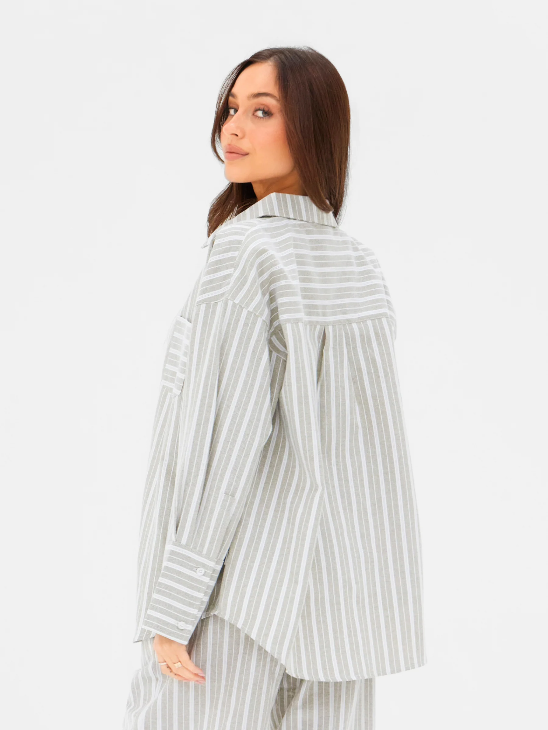 Elena Stripe Shirt - Light Brown - Image 6