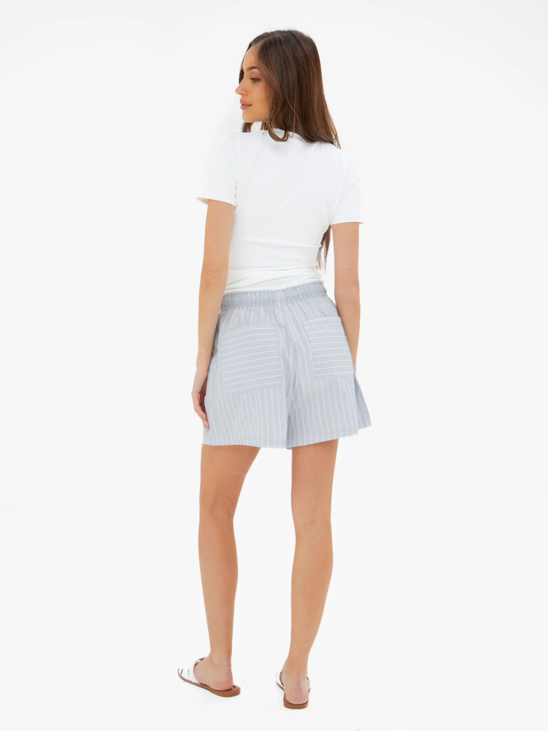 Elodie Stripe Shorts - Grey - Image 4