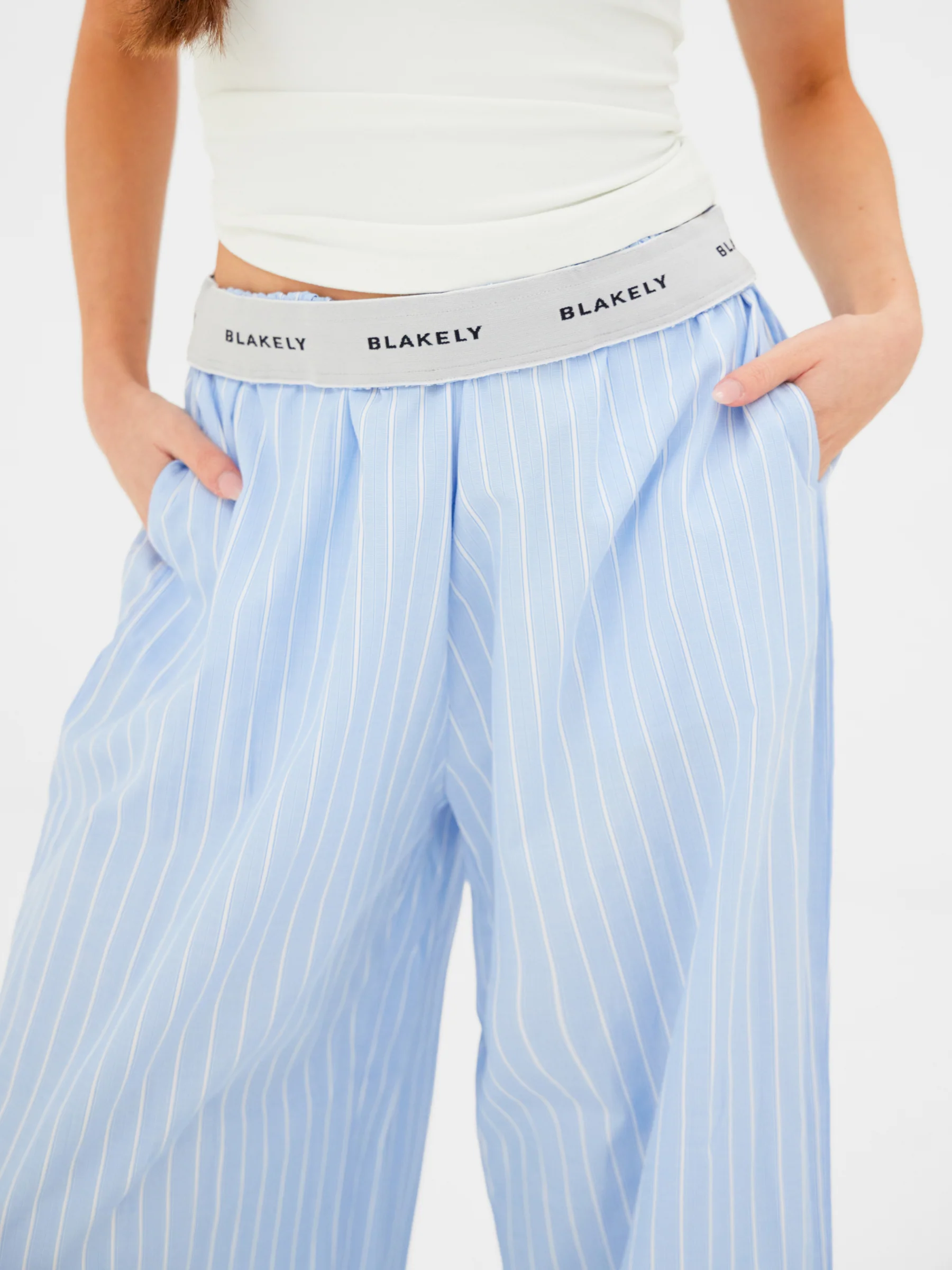 Elodie Stripe Trousers - Blue - Image 6