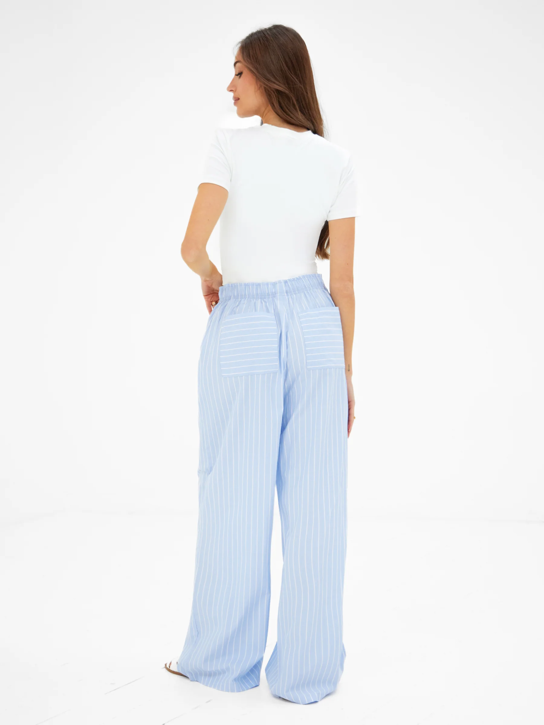 Elodie Stripe Trousers - Blue - Image 7