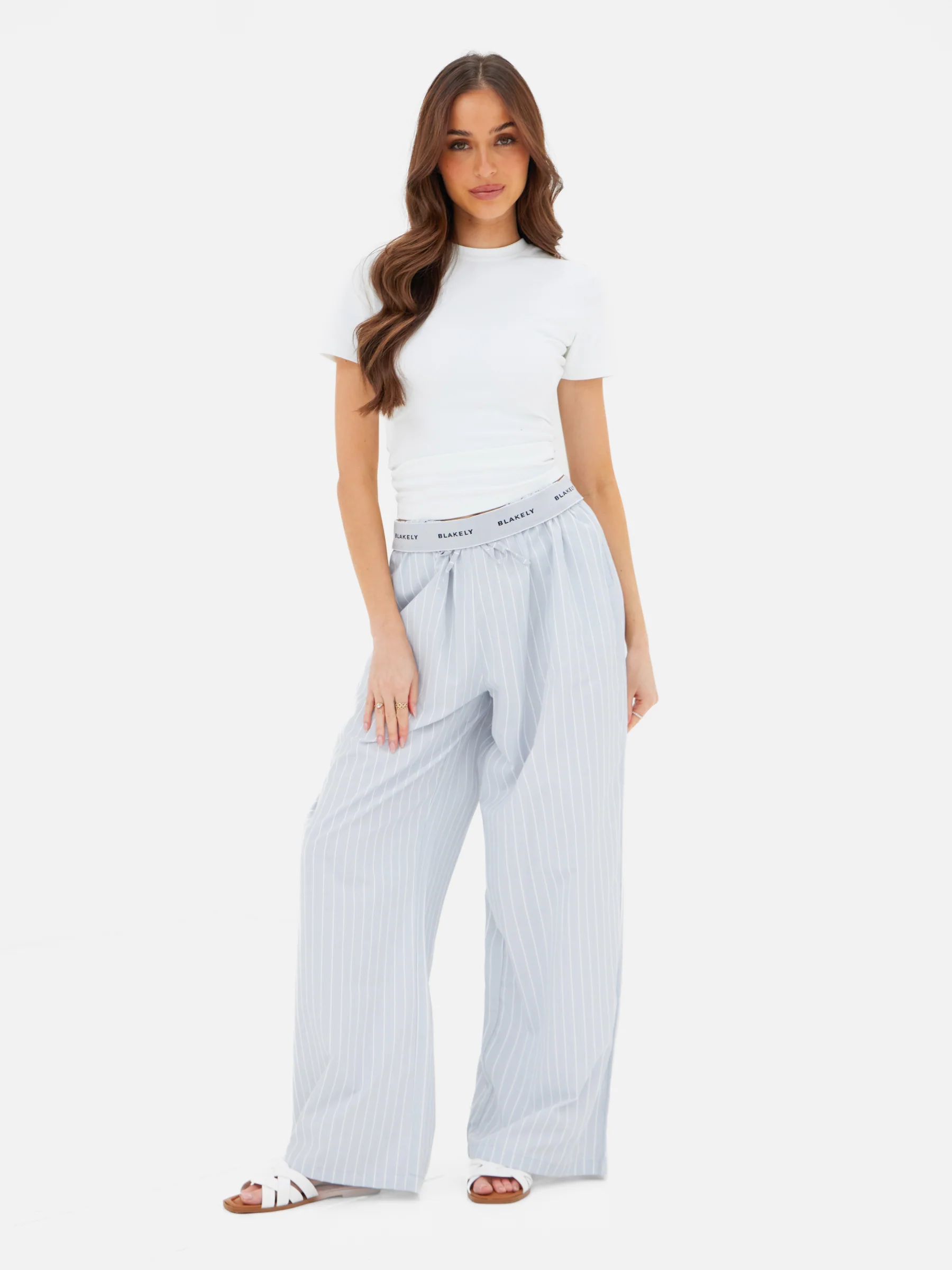 Elodie Stripe Trousers - Grey - Image 5