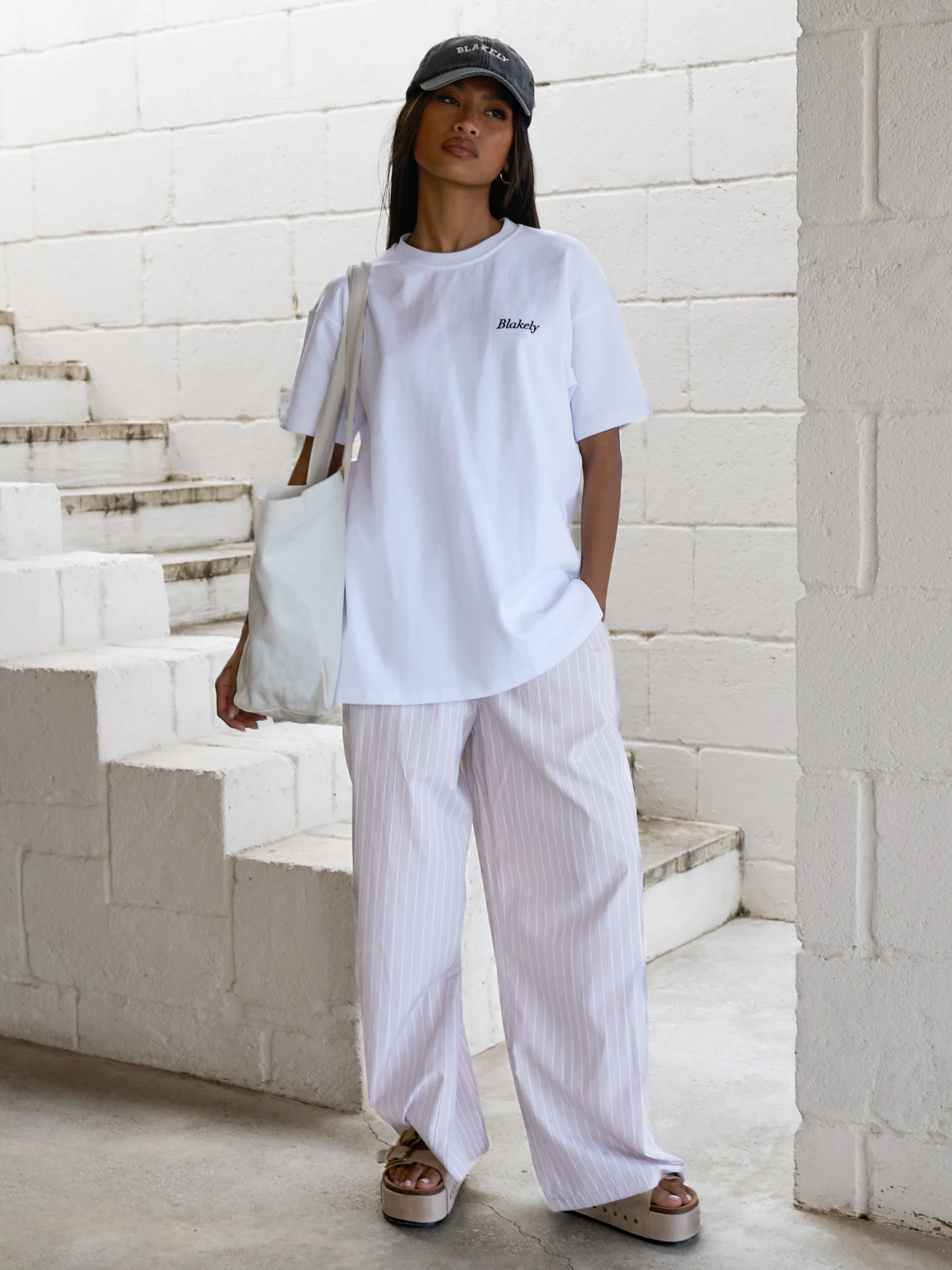 Elodie Stripe Trousers - Light Lilac - Image 3