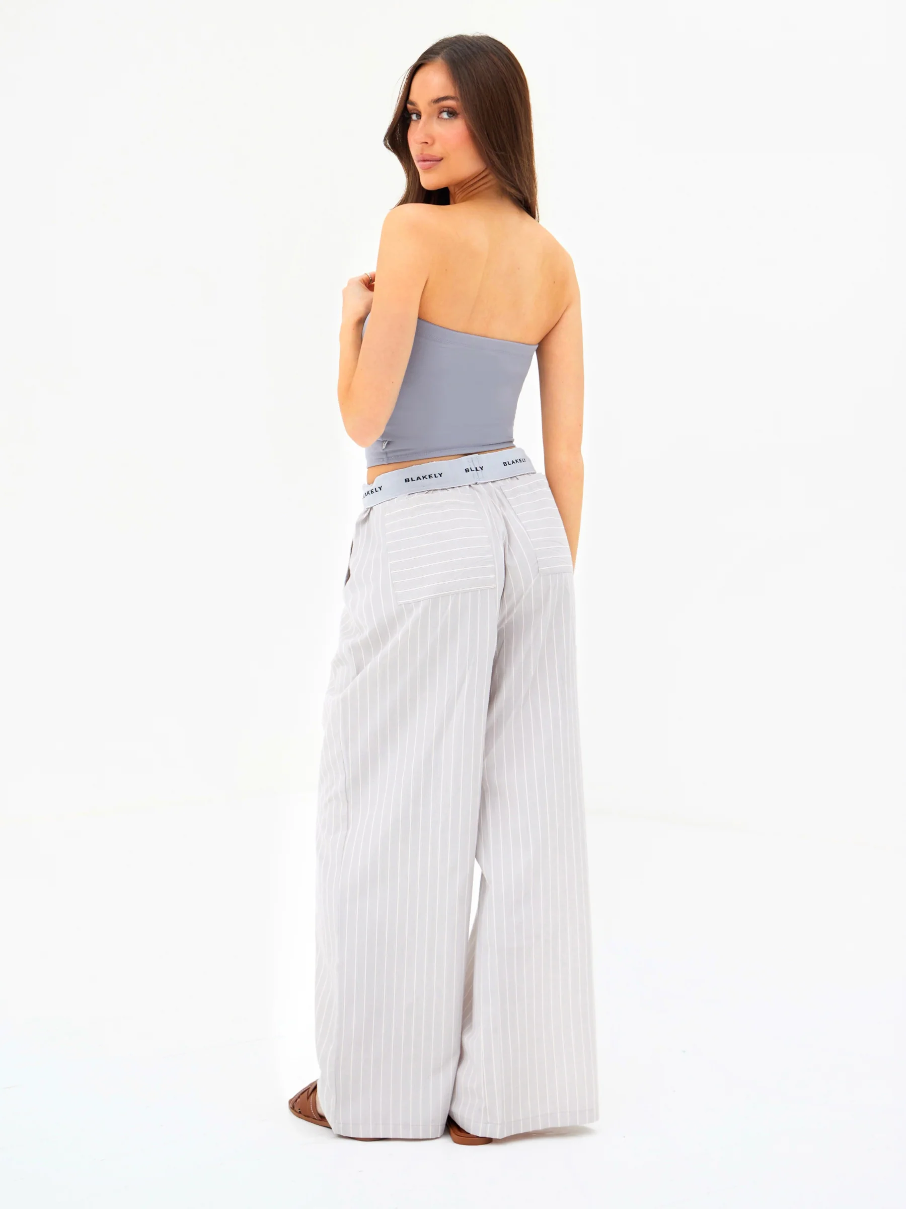Elodie Stripe Trousers - Light Lilac - Image 5