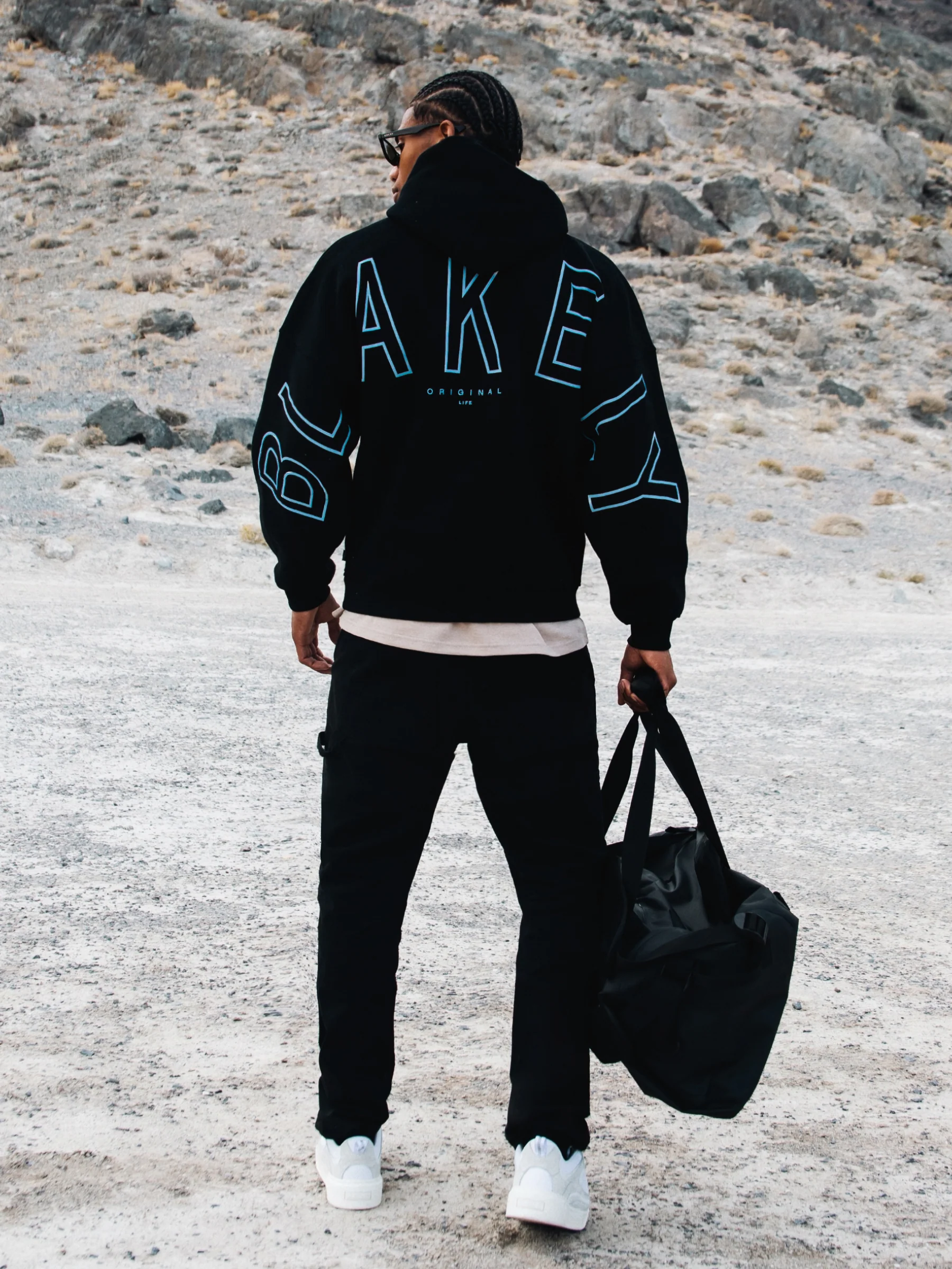 Embroidered Idris Oversized Hoodie - Electric Blue - Image 3
