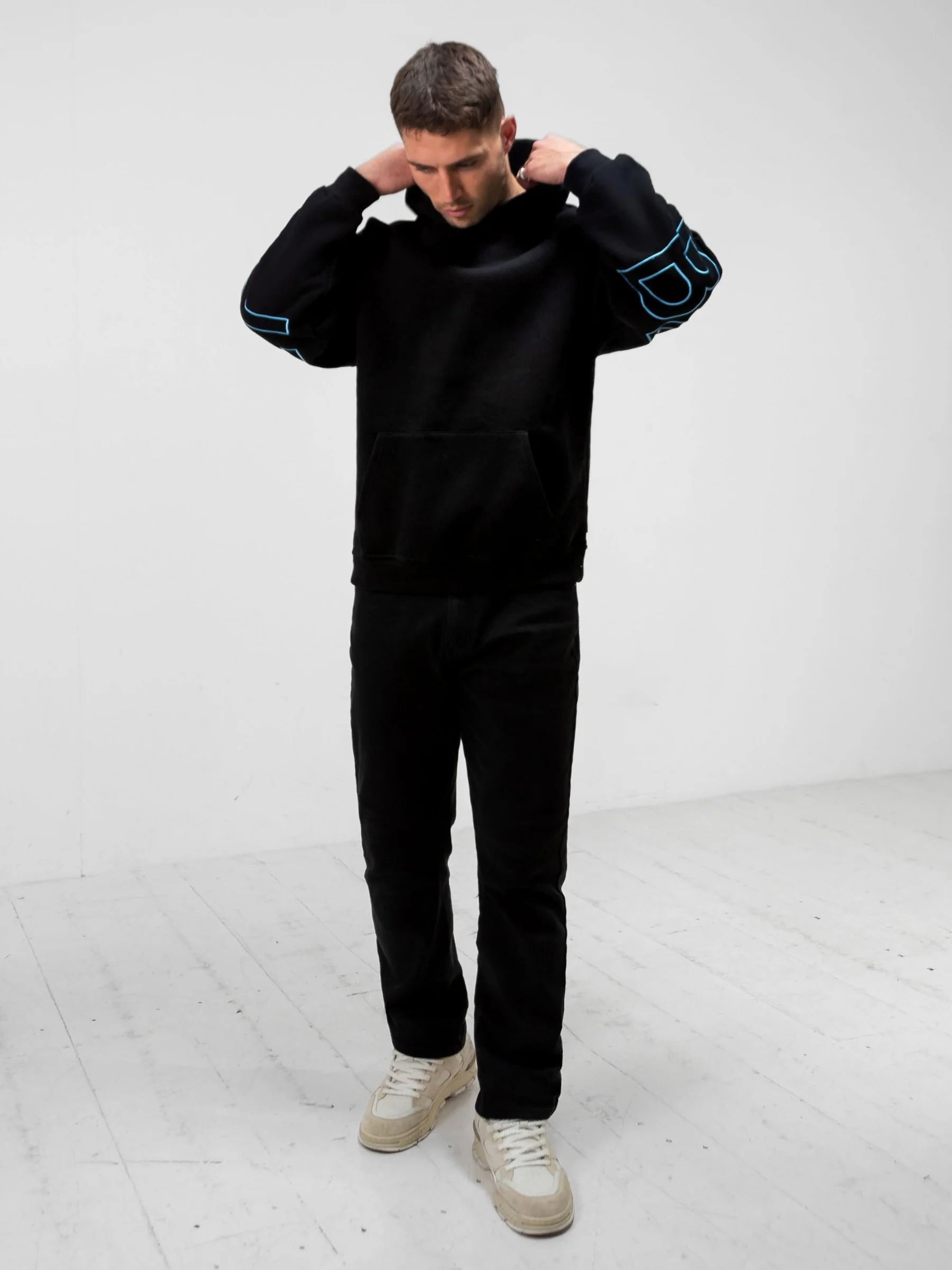 Embroidered Idris Oversized Hoodie - Electric Blue - Image 5